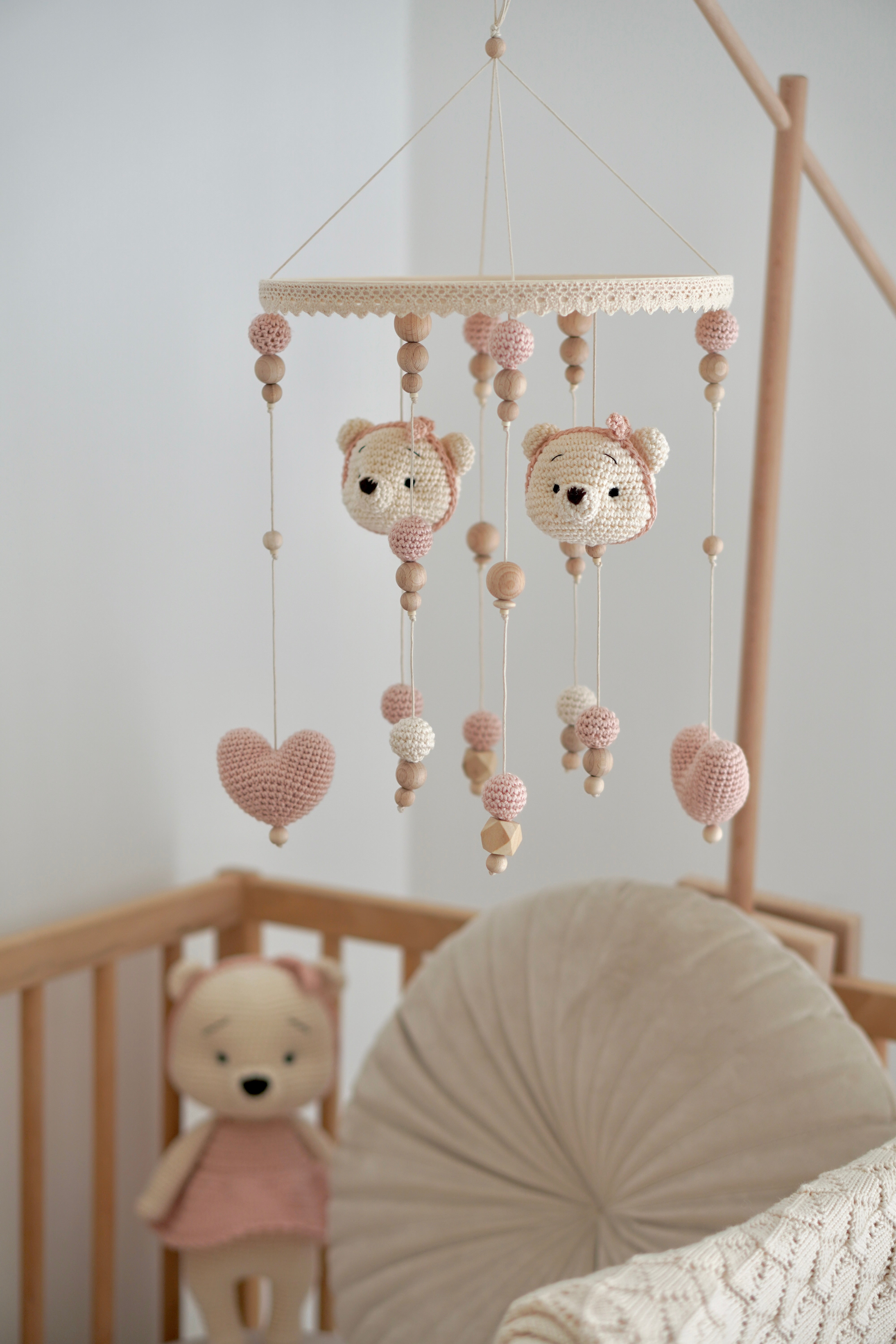 Baby Mobile 2in1 "COTTON CANDY" mit Musik aus Holz