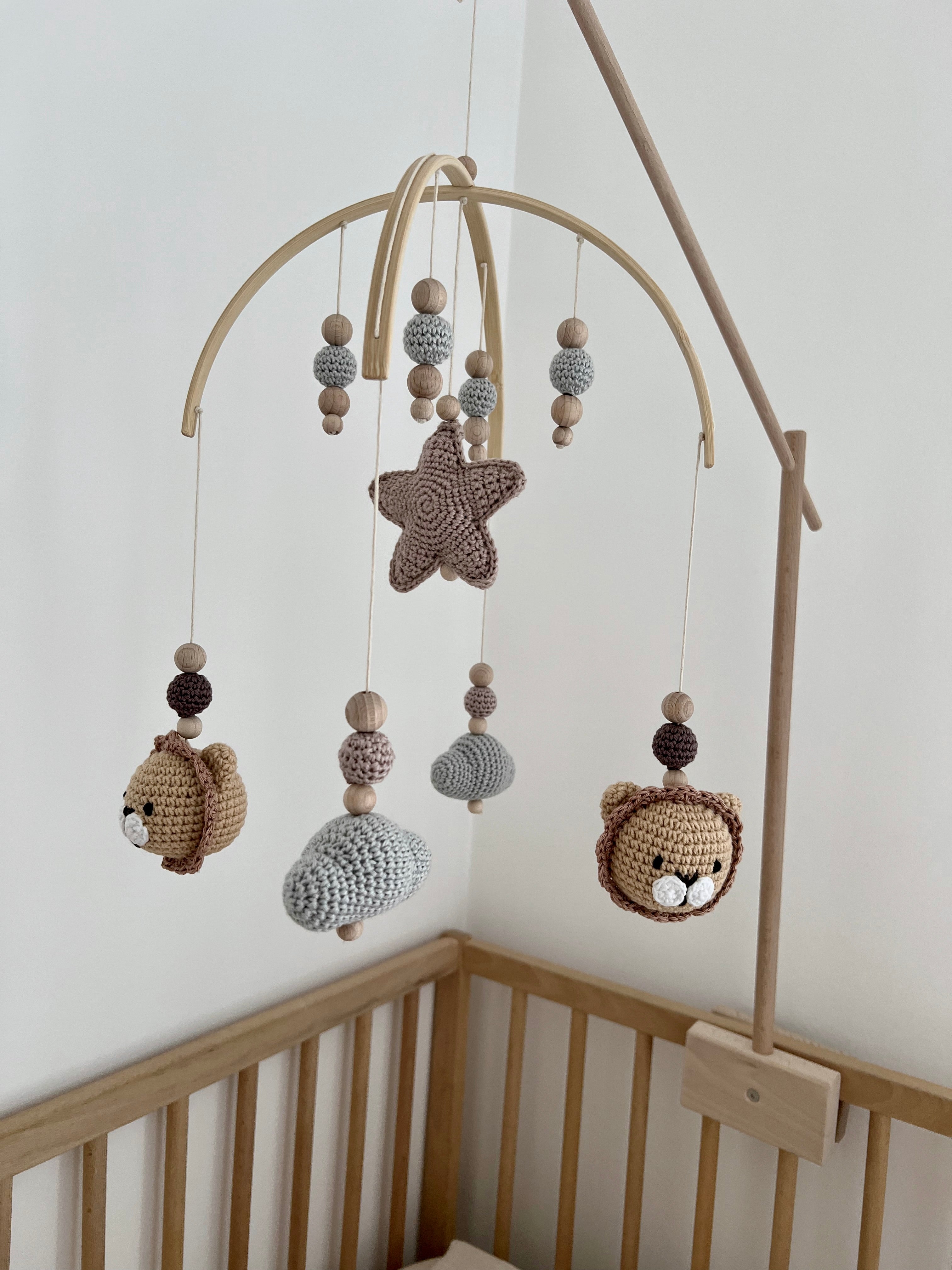 spielzeug bogen baby Baby Mobile bogen "LION STONE" aus Holz handgefertigt – ohelinis