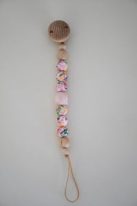 Schnullerkette aus Silikon & Holz "LOVE"