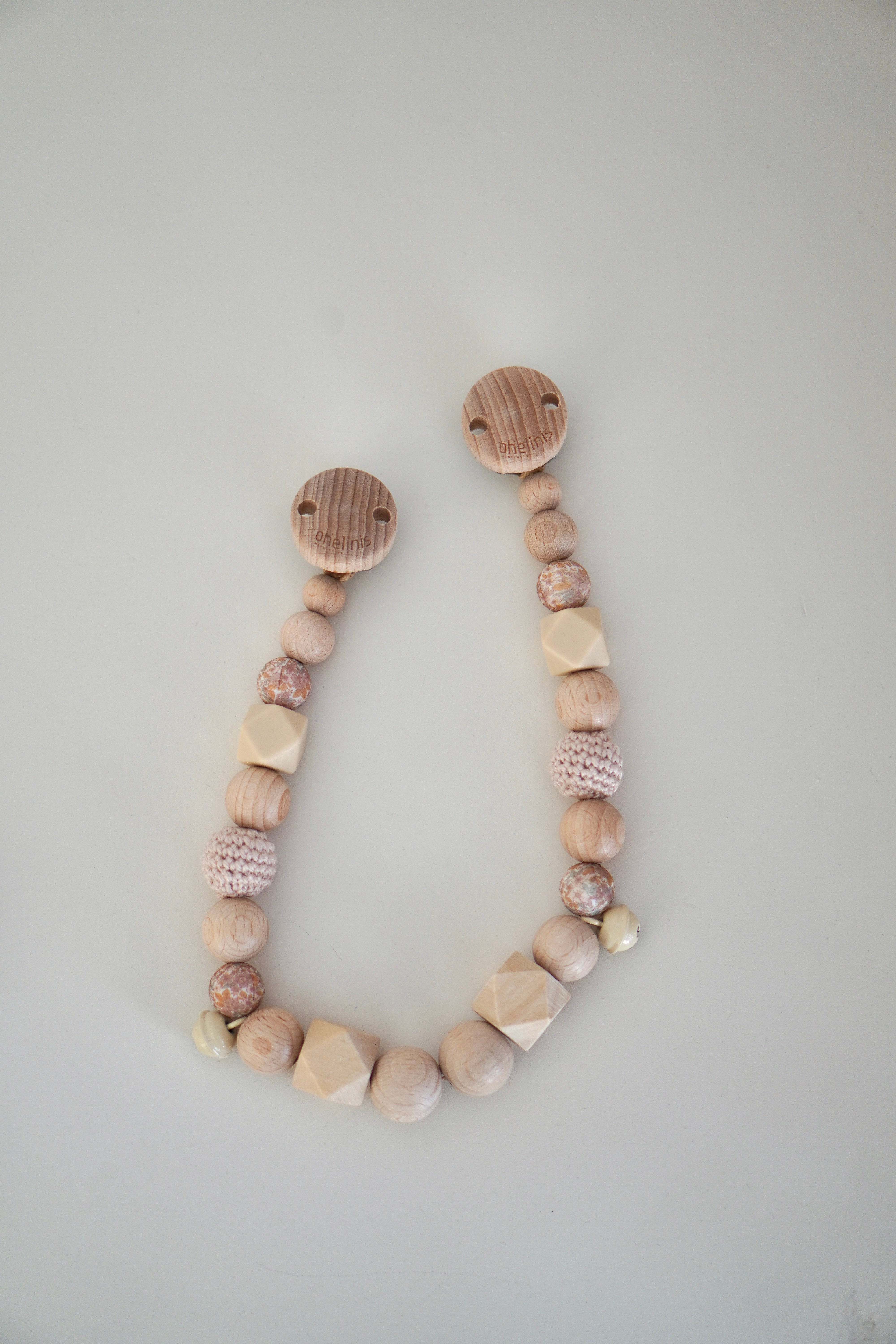 Schnullerkette & Kinderwagenkette mit Holz und Silikon "Nature Bloom"