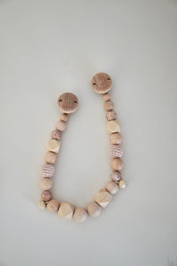 Schnullerkette & Kinderwagenkette mit Holz und Silikon "Nature Bloom"