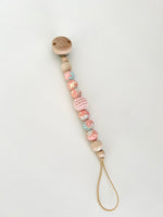 Lade das Bild in den Galerie-Viewer, Schnullerkette &amp; Kinderwagenkette mit Holz und Silikon &quot;BLOOM Rosè&quot;
