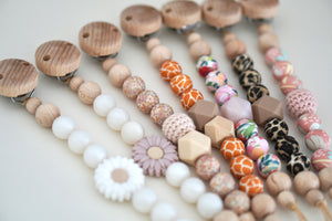 Schnullerkette aus Silikon & Holz "Camille"