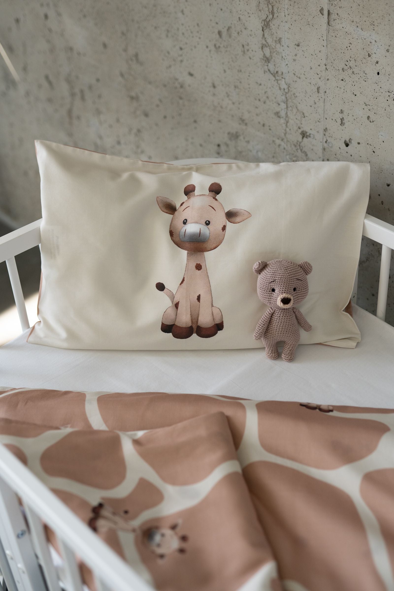 ohelinis satin cotton bedding set with giraffe motifs "Giraffi"- exclusive