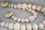 Lade das Bild in den Galerie-Viewer, Schnullerkette &amp; Kinderwagenkette mit Holz und Silikon &quot;BLOOM Rosè&quot;
