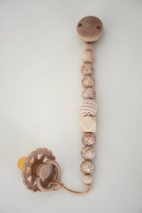 Schnullerkette & Kinderwagenkette mit Holz und Silikon "Nature Bloom"