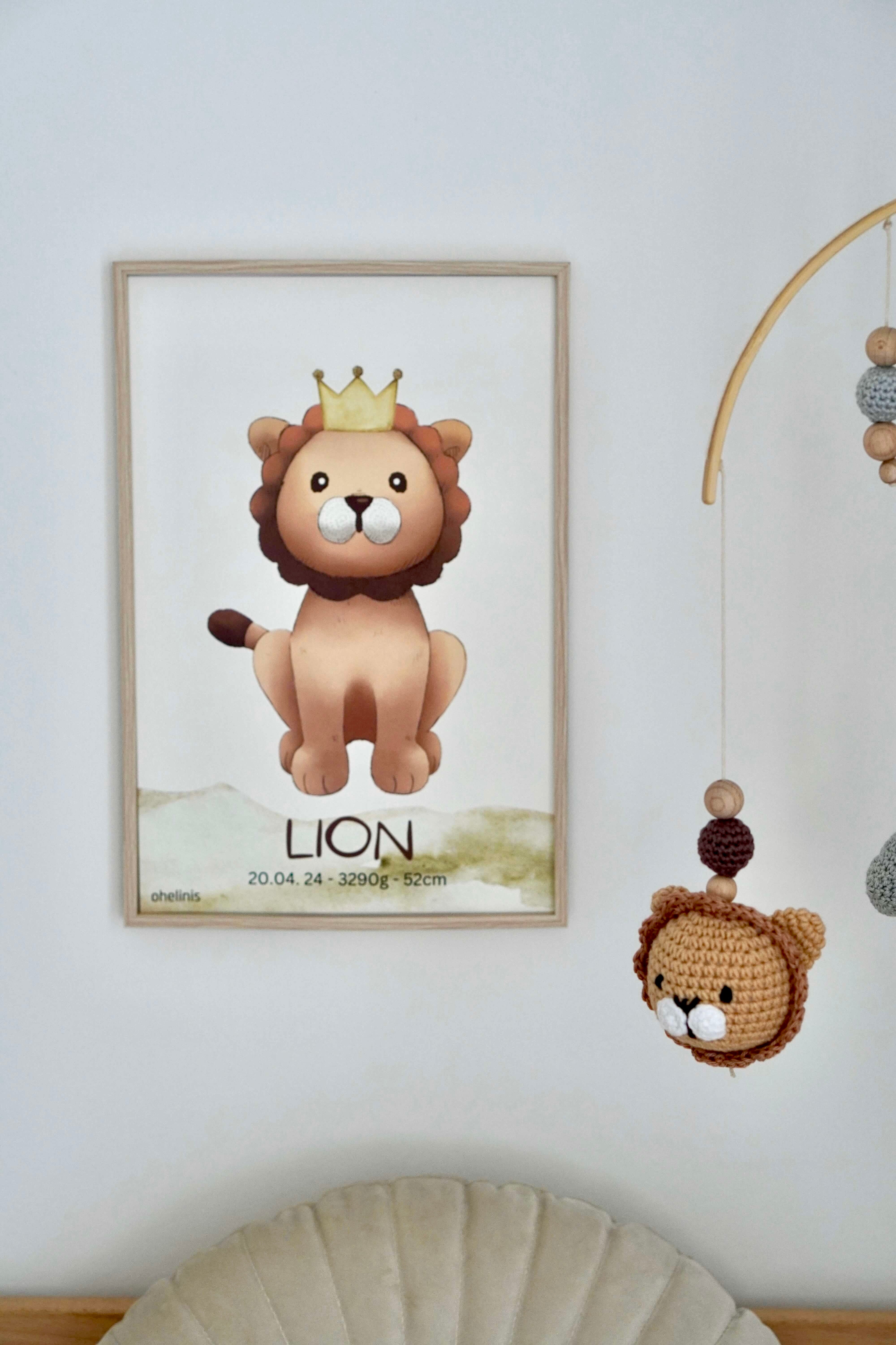 Personalisiertes Geburtsposter "LION KING"