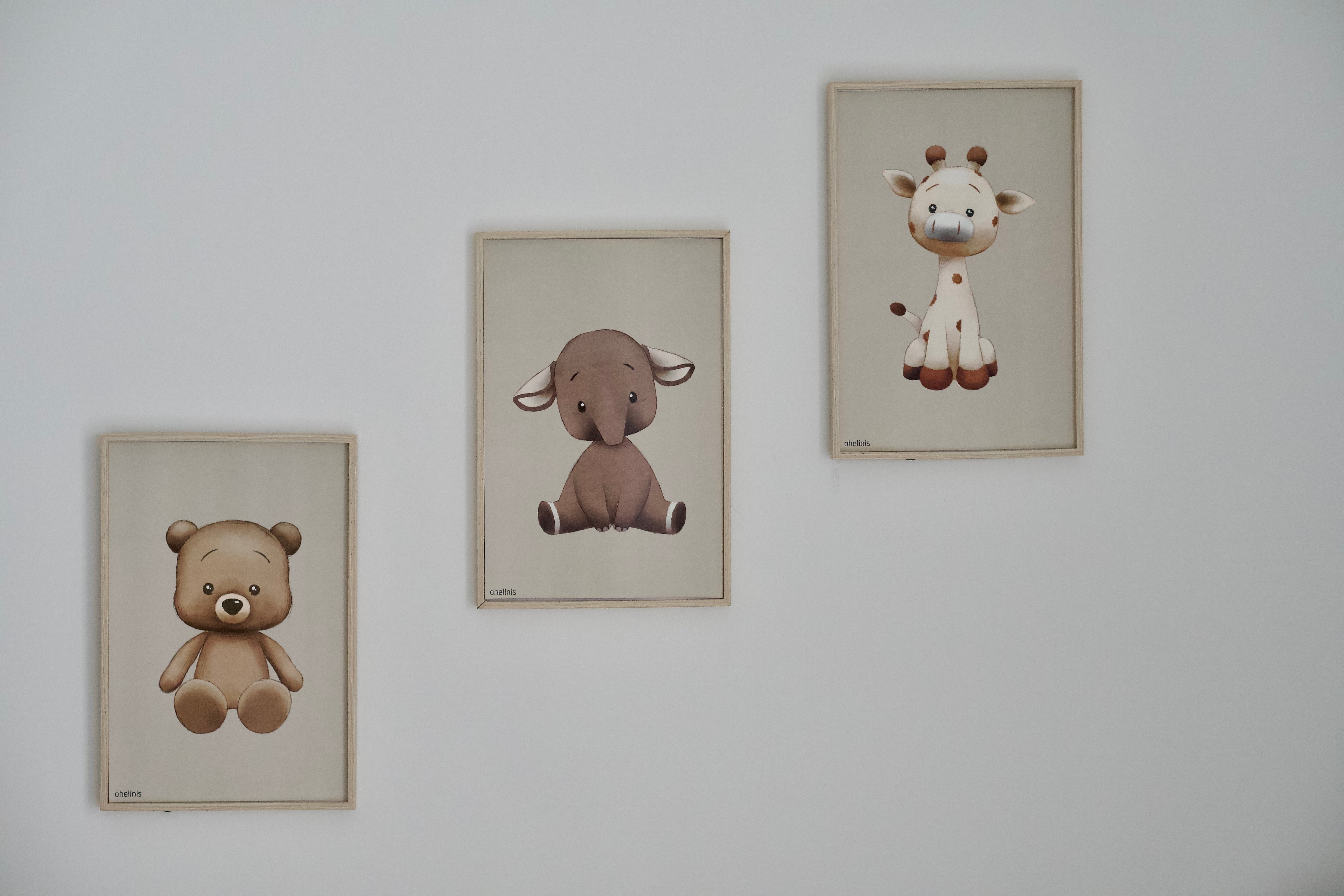 3-piece set poster "TED/ELFI/GIRAFFI"