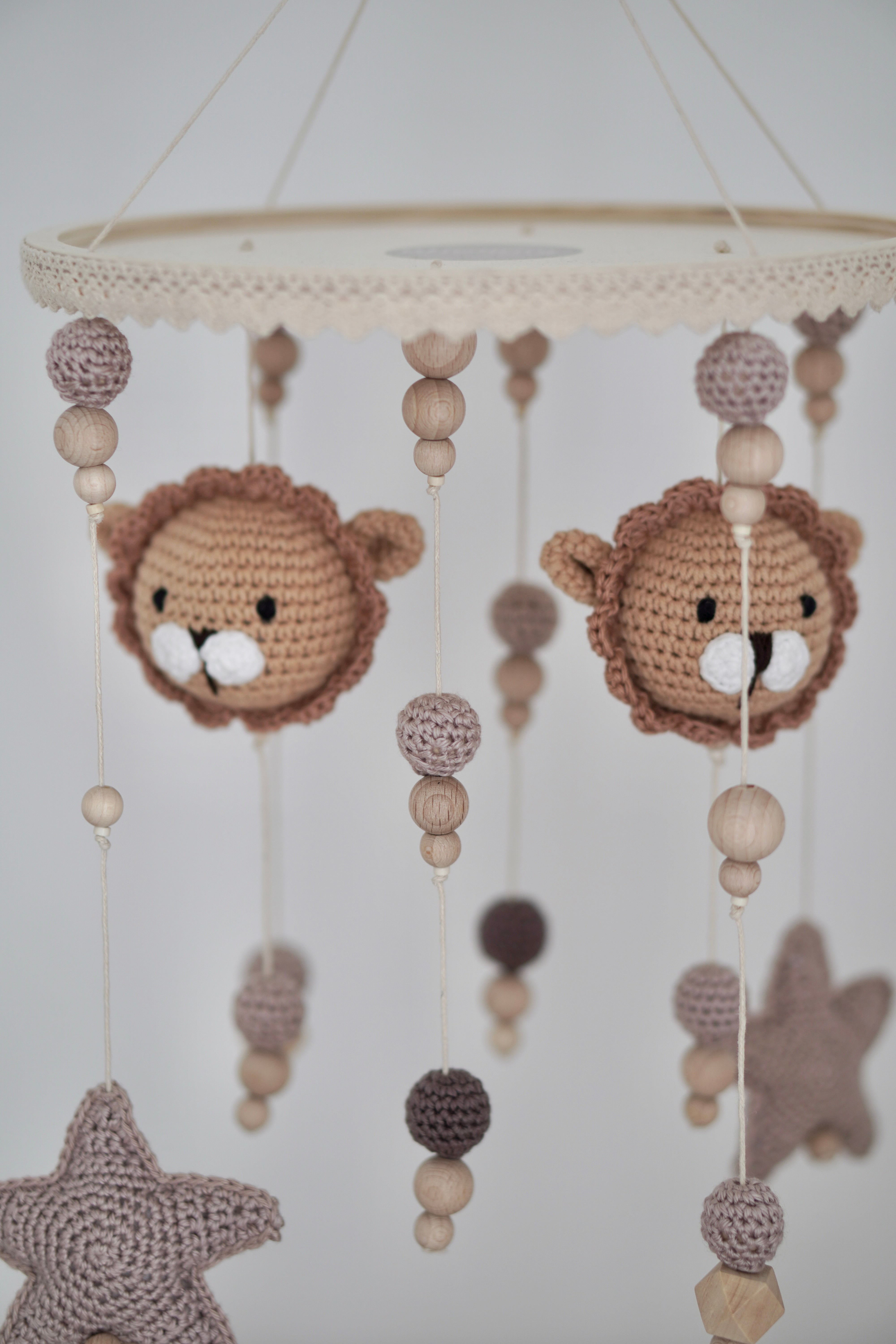 Baby Mobile 2in1 "LION NATURE" mit Musik aus Holz