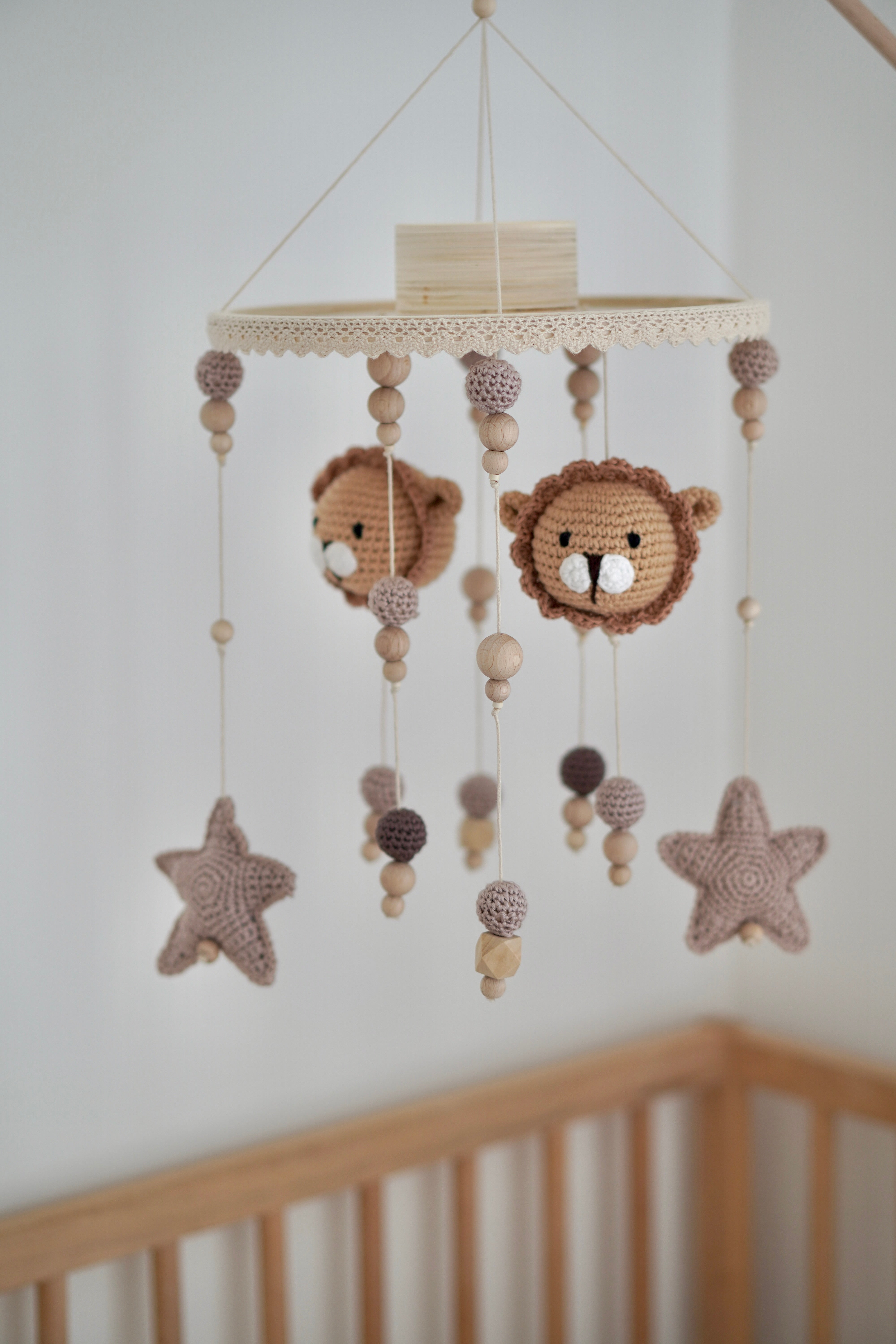 Baby Mobile 2in1 "LION NATURE" mit Musik aus Holz