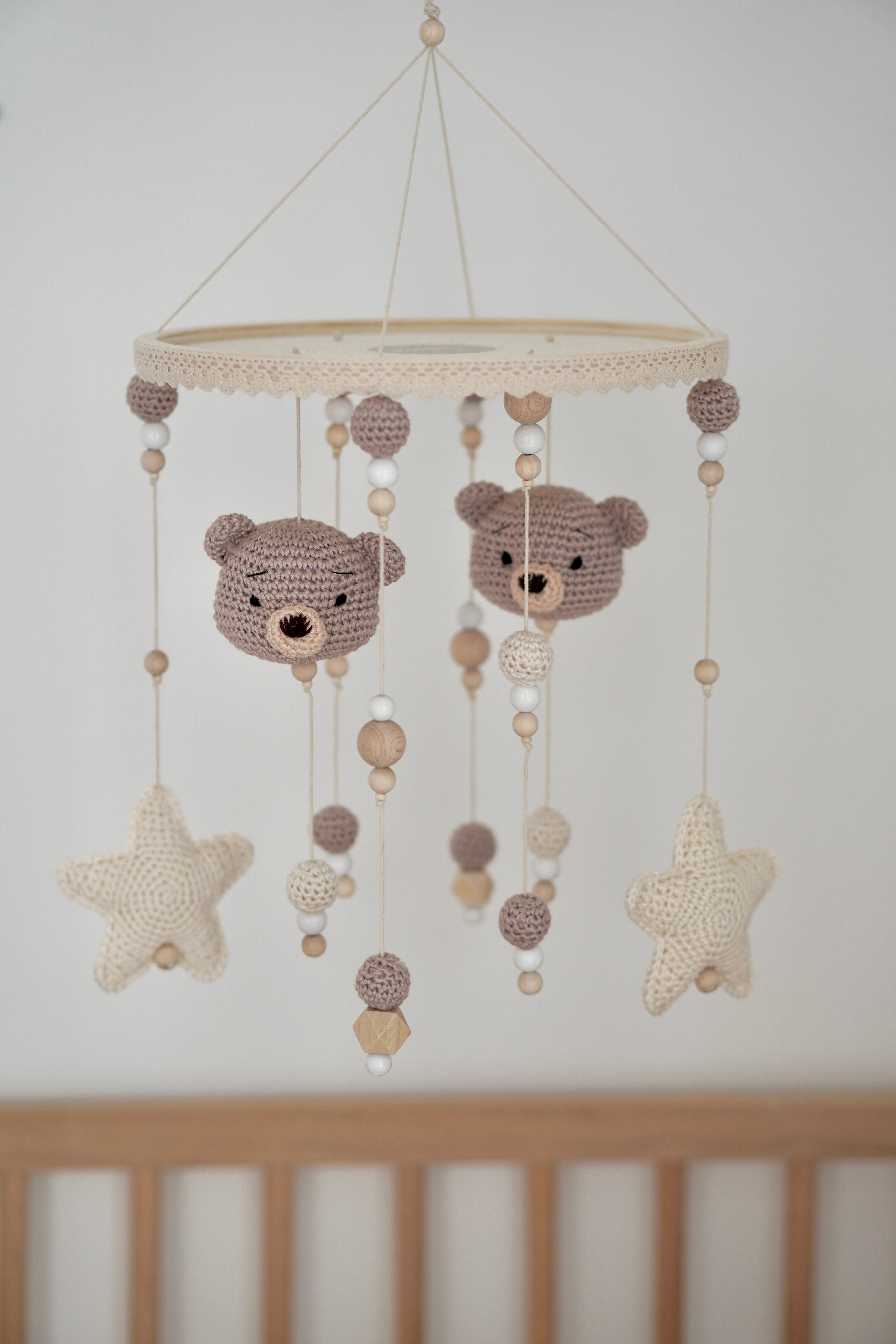 Baby Mobile 2in1 "TED NATURE" mit Musik aus Holz
