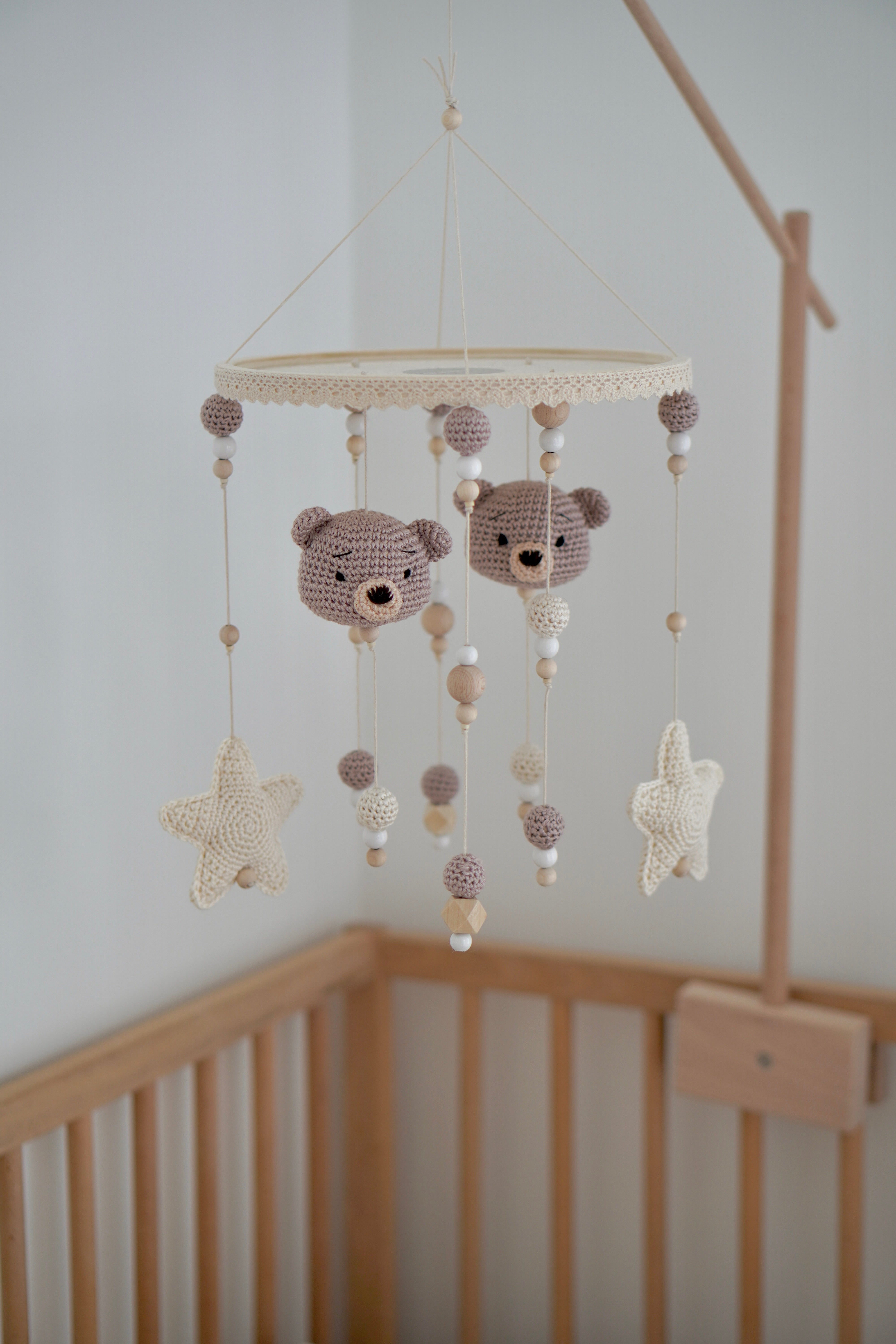 Baby Mobile 2in1 "TED NATURE" mit Musik aus Holz
