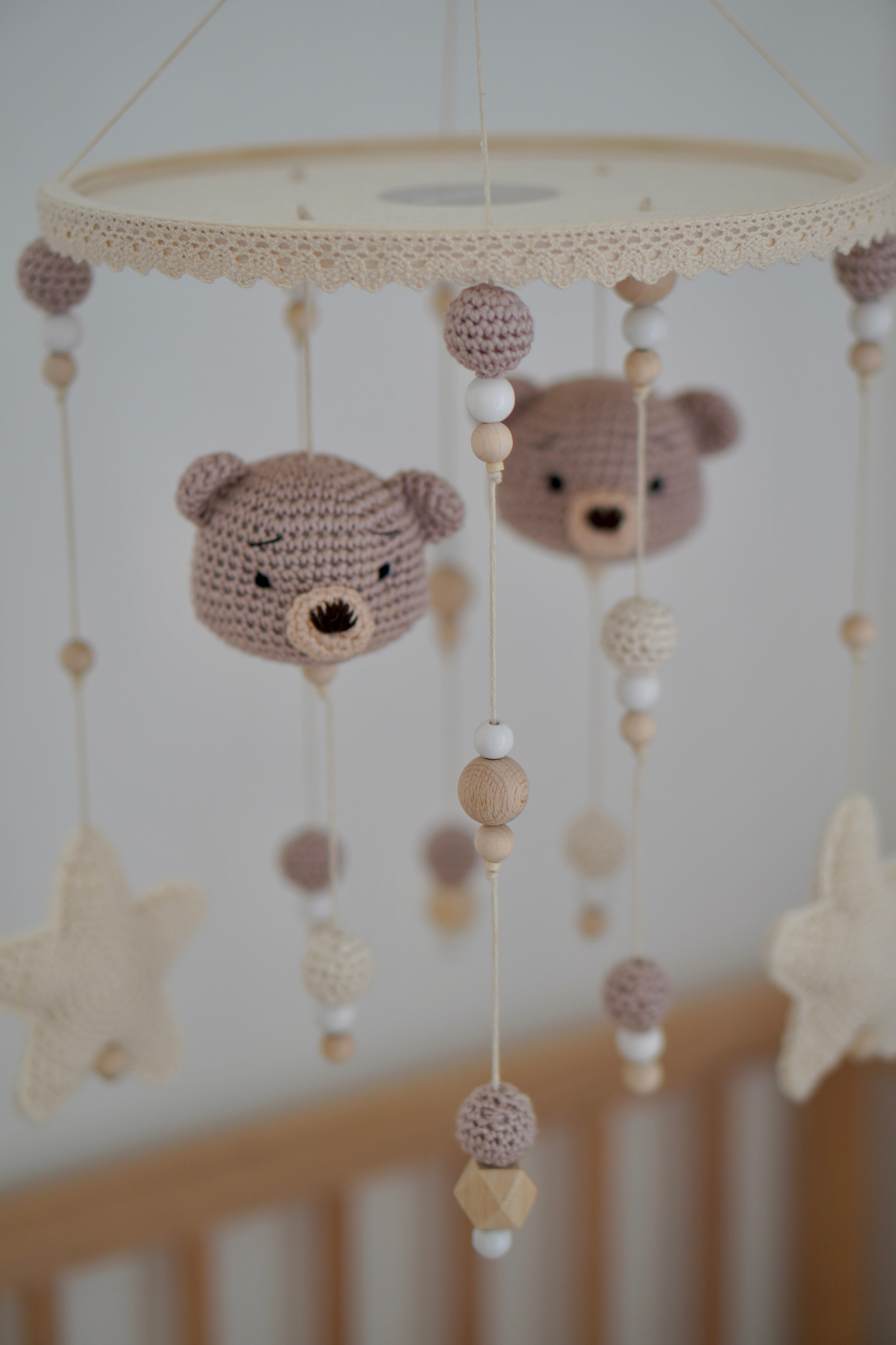 Baby Mobile 2in1 "TED NATURE" mit Musik aus Holz