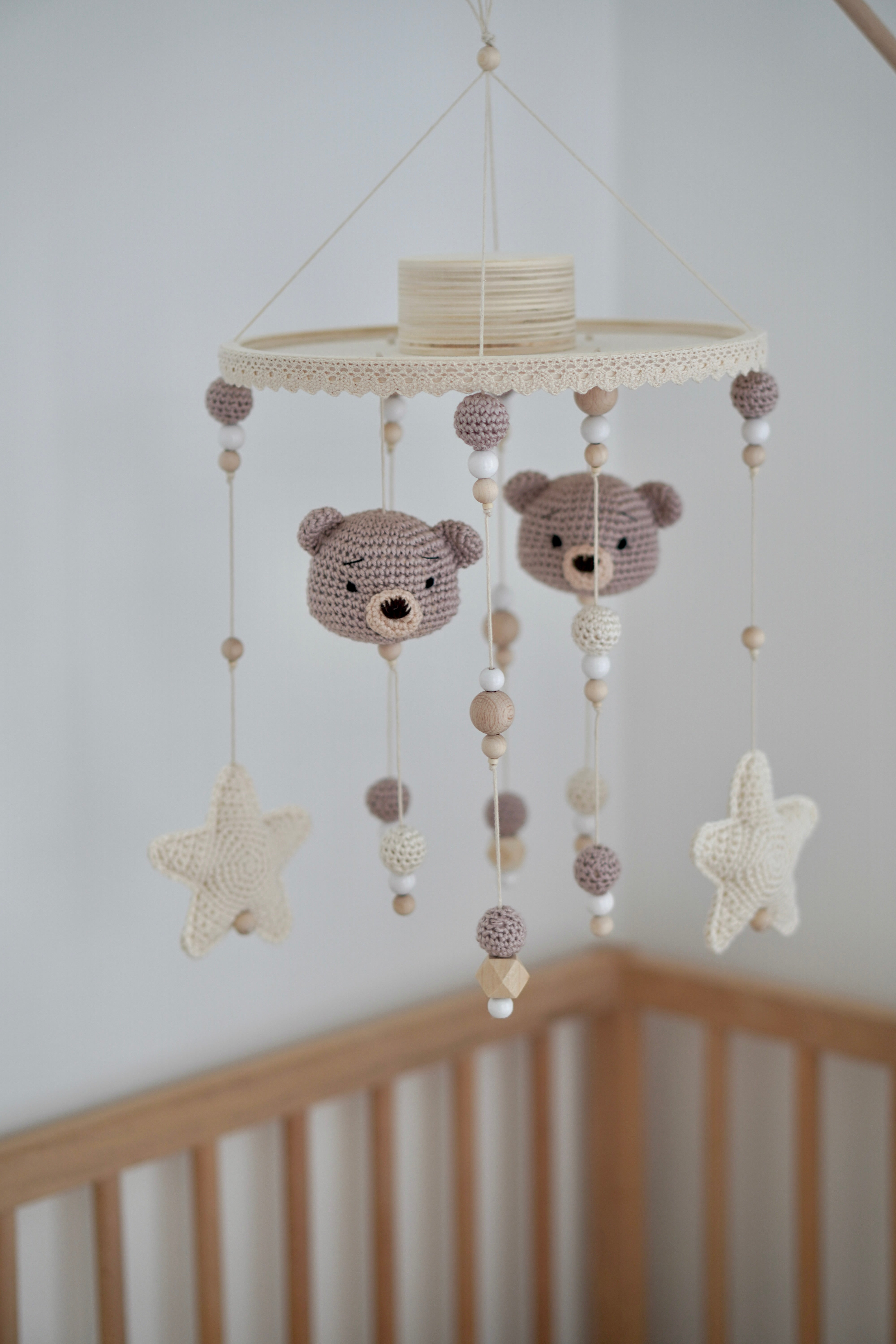 Baby Mobile 2in1 "TED NATURE" mit Musik aus Holz