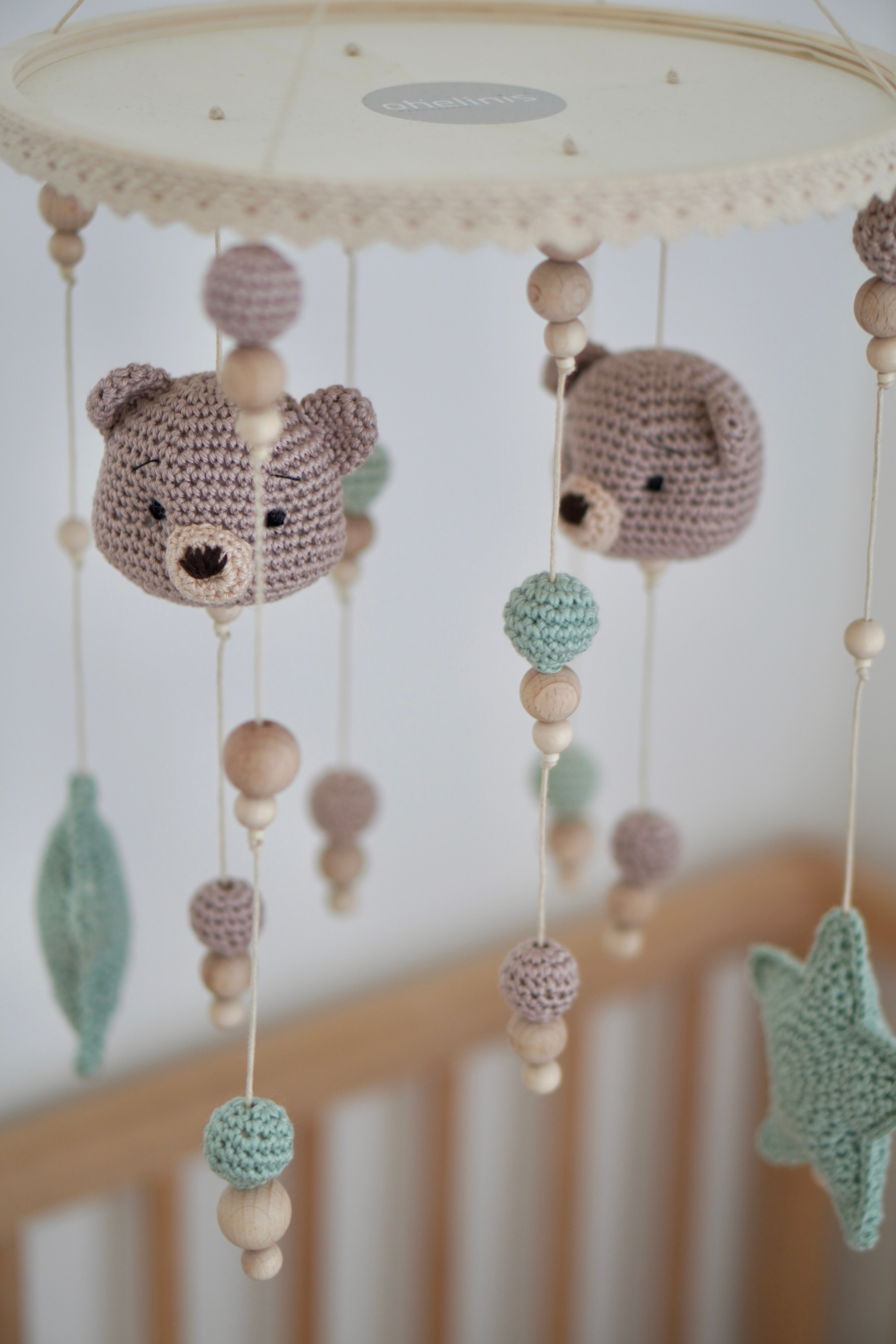 Baby Mobile 2in1 "TED FOREST" mit Musik aus Holz