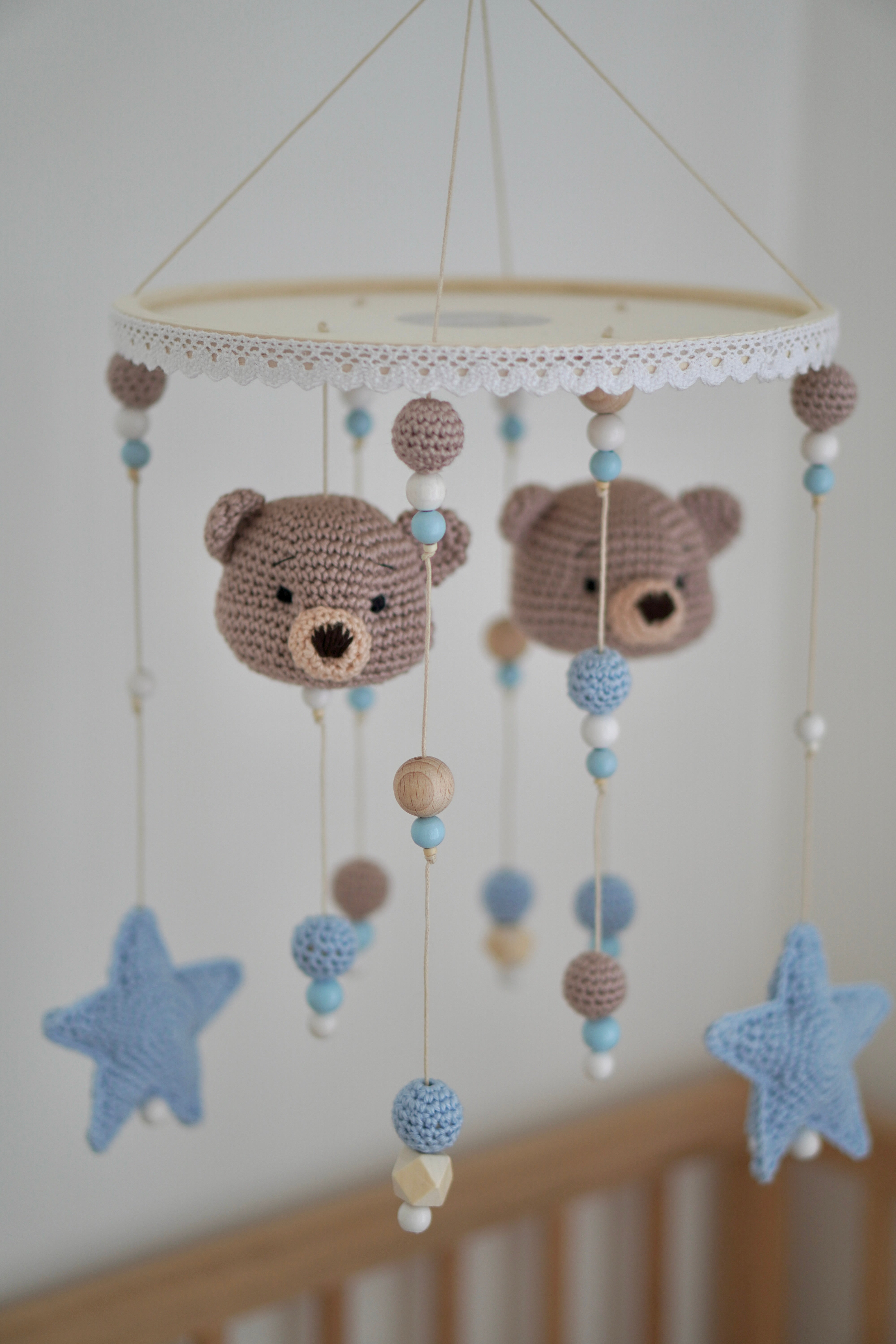 Baby Mobile 2in1 "TED MOUNTAIN" mit Musik aus Holz