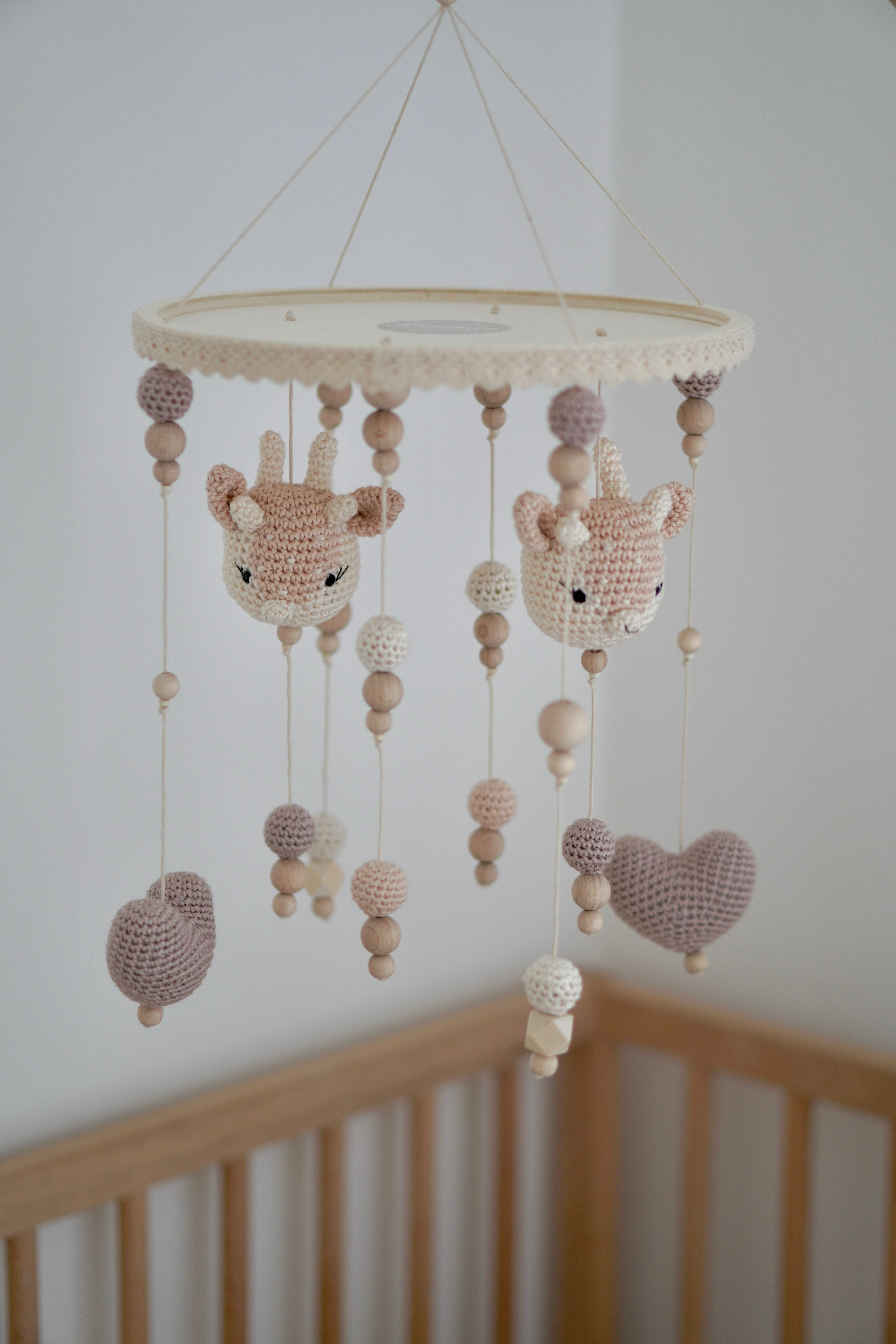 Baby Mobile 2in1 "BAMBI NATURE" mit Musik aus Holz