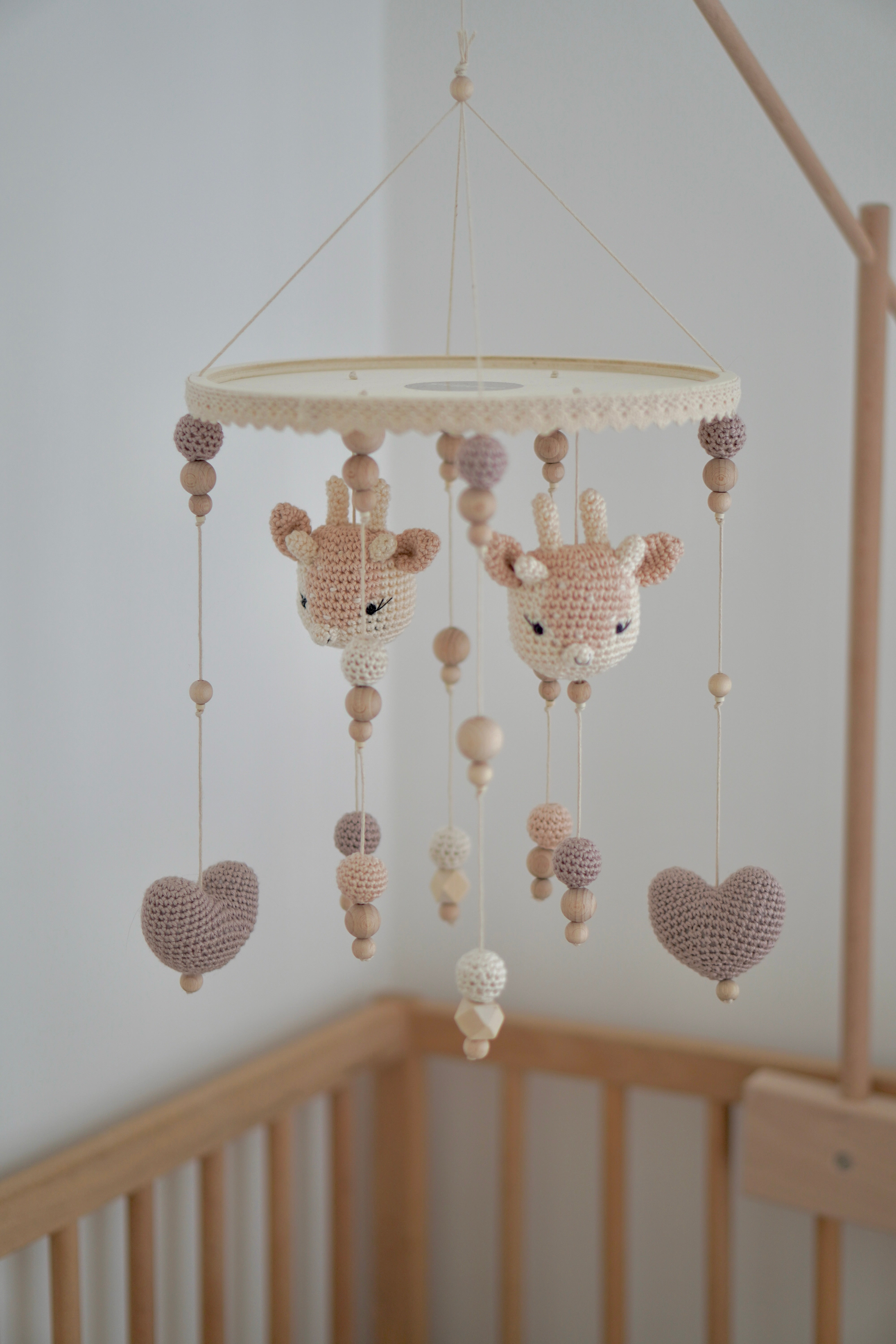 Baby Mobile 2in1 "BAMBI NATURE" mit Musik aus Holz