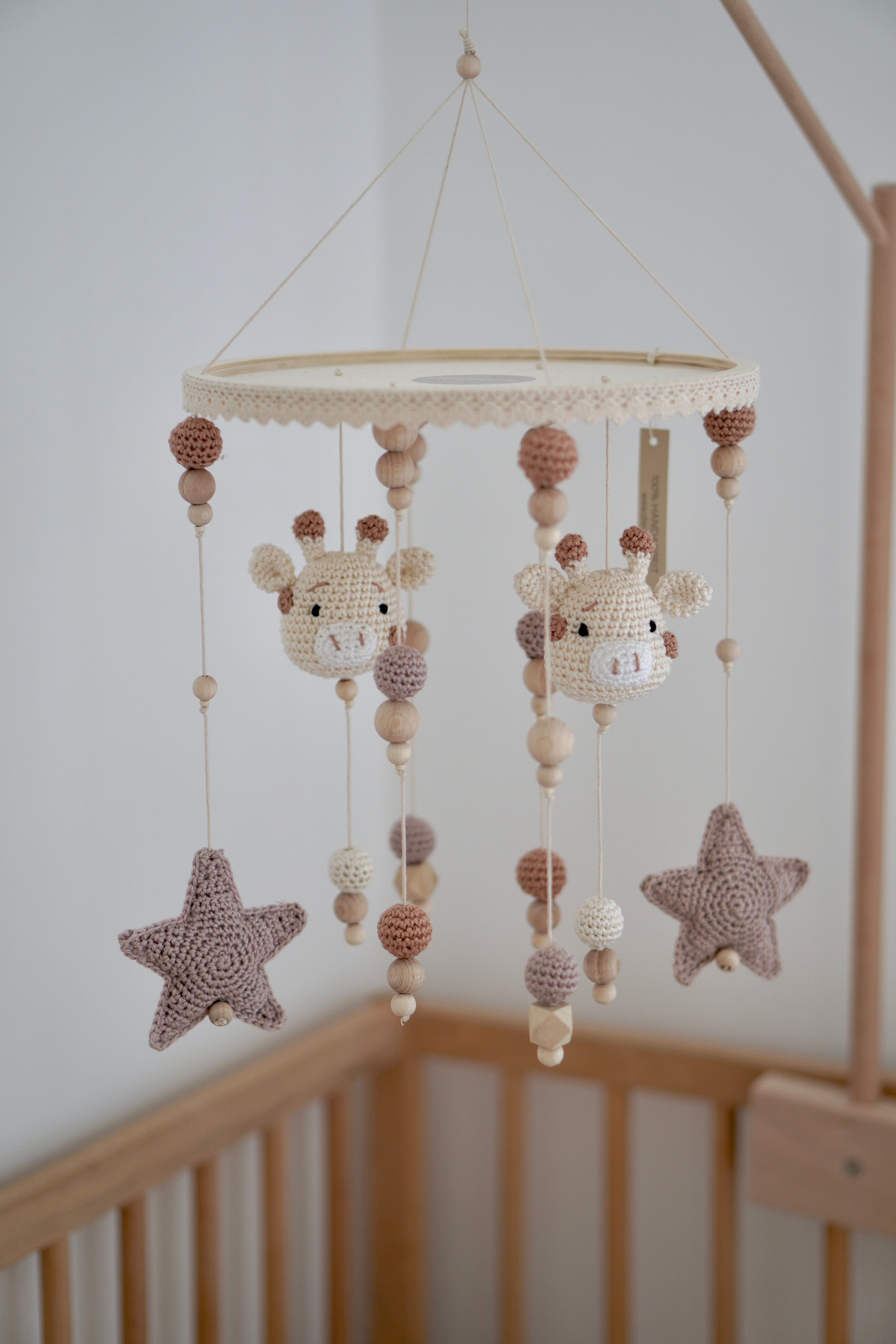 Baby Mobile 2in1 "GIRAFFI NATURE" mit Musik aus Holz