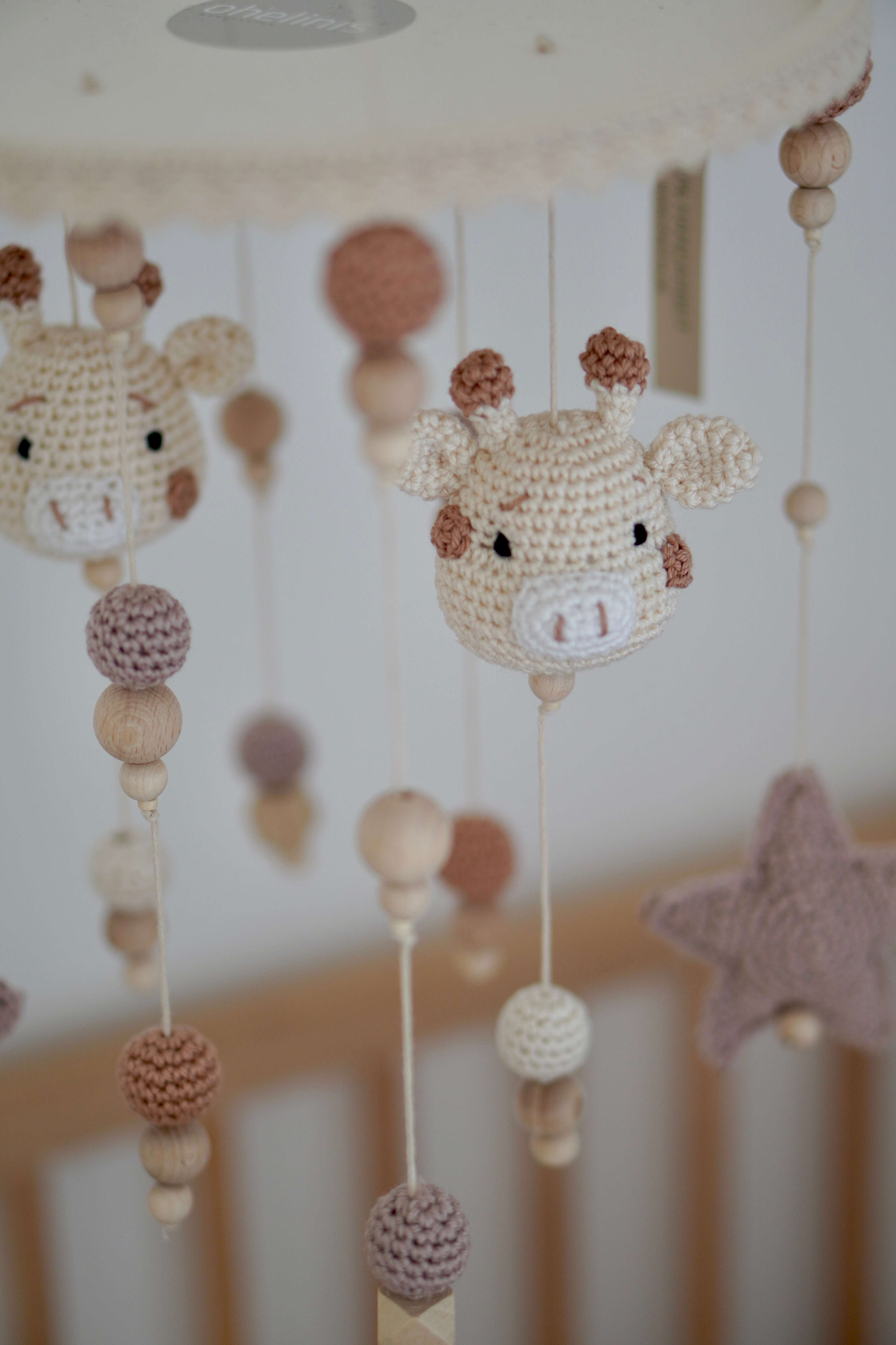 Baby Mobile 2in1 "GIRAFFI NATURE" mit Musik aus Holz