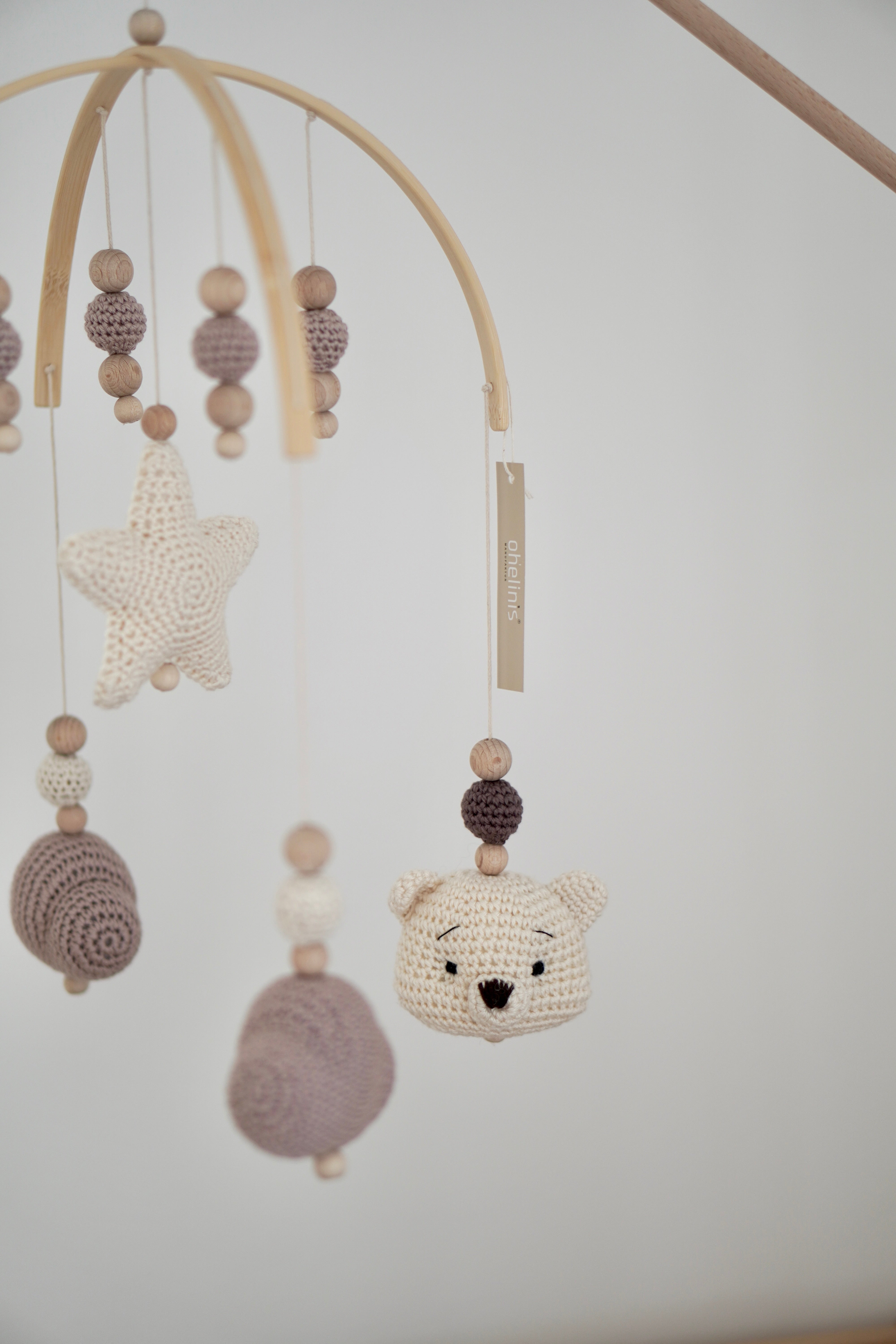 Baby Mobile bogen "TED SAND" aus Holz handgefertigt