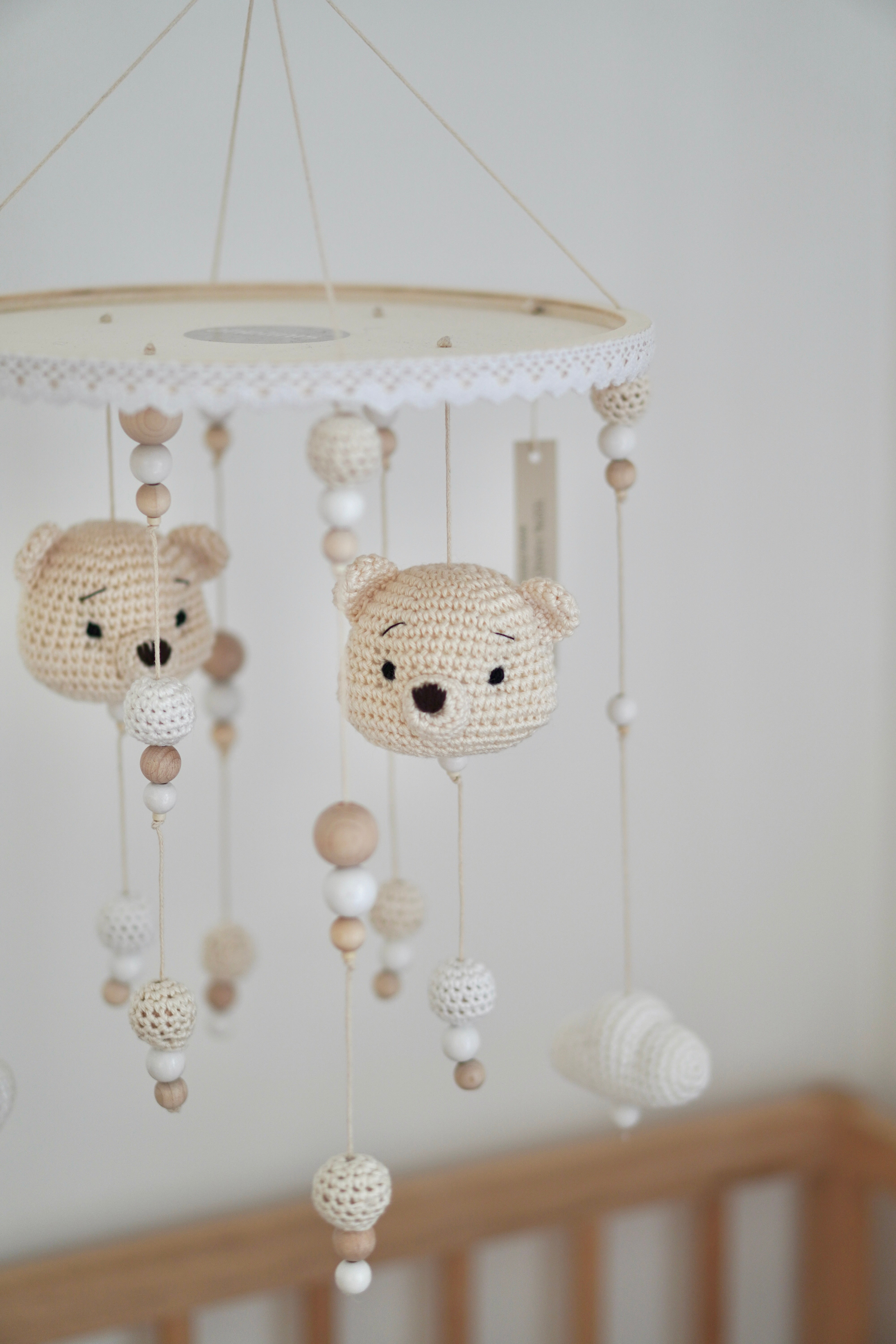 Baby Mobile 2in1 "TED CLOUD" mit Musik aus Holz