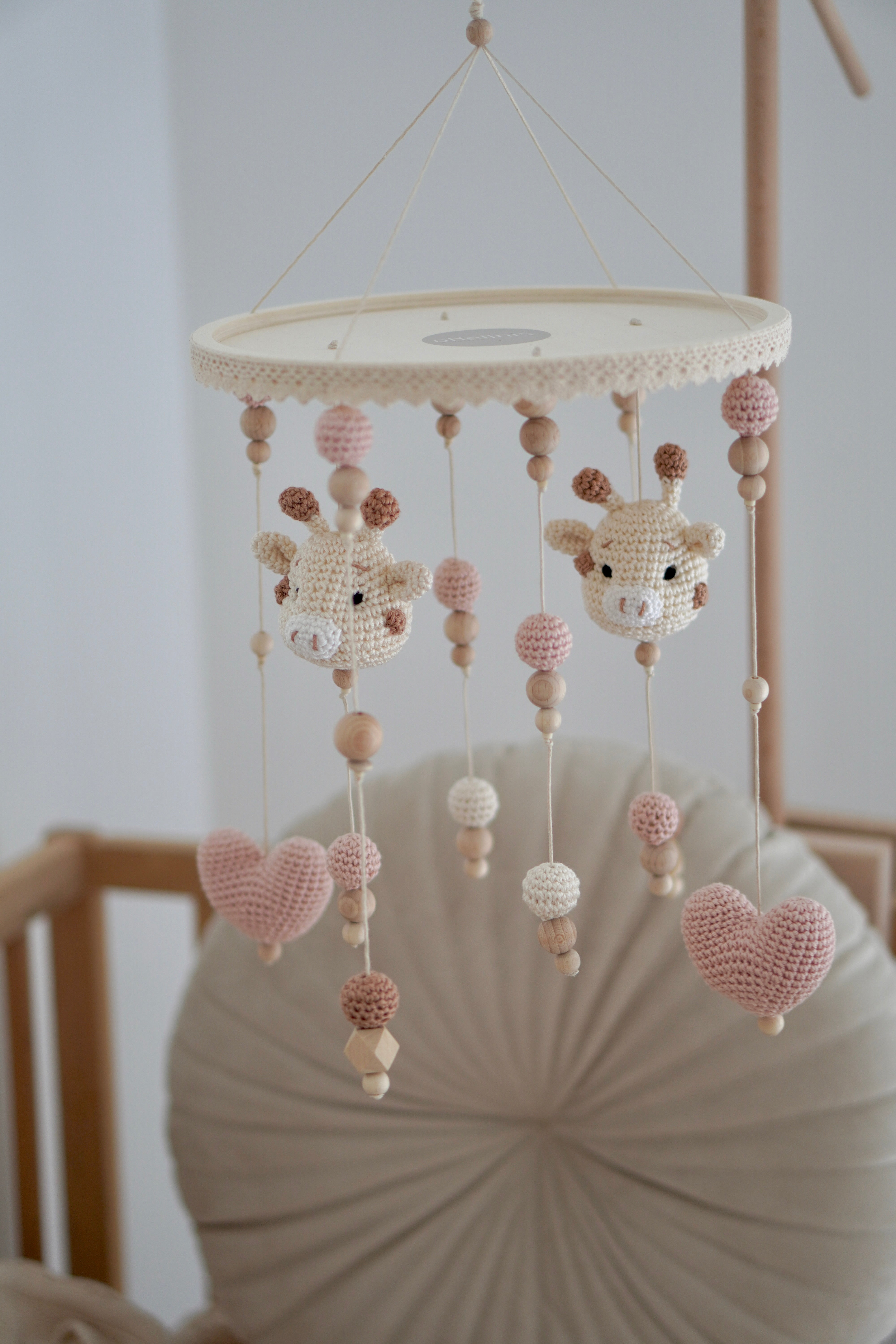 Baby Mobile 2in1 "Giraffi Elegant" mit Musik aus Holz