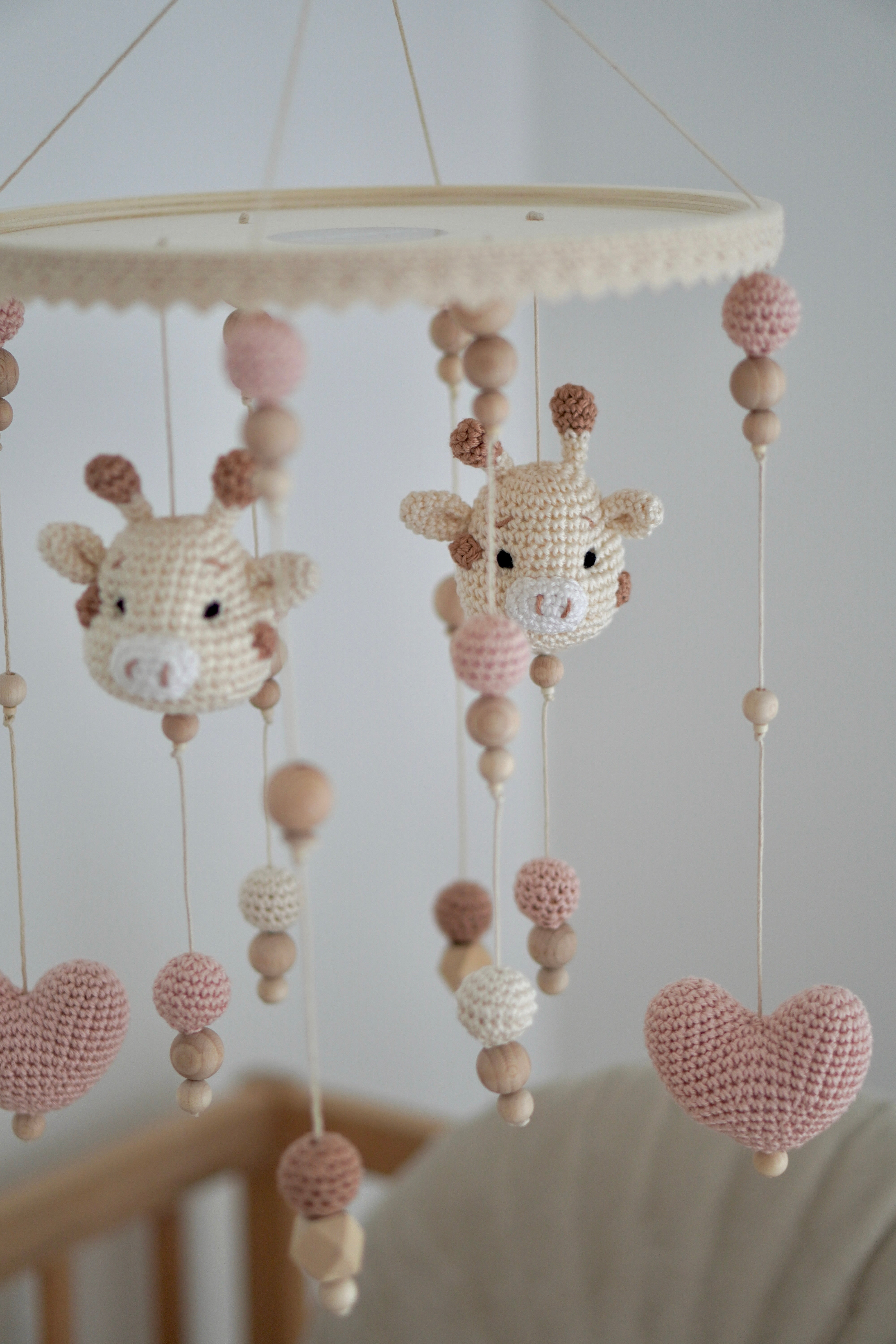 Baby Mobile 2in1 "Giraffi Elegant" mit Musik aus Holz