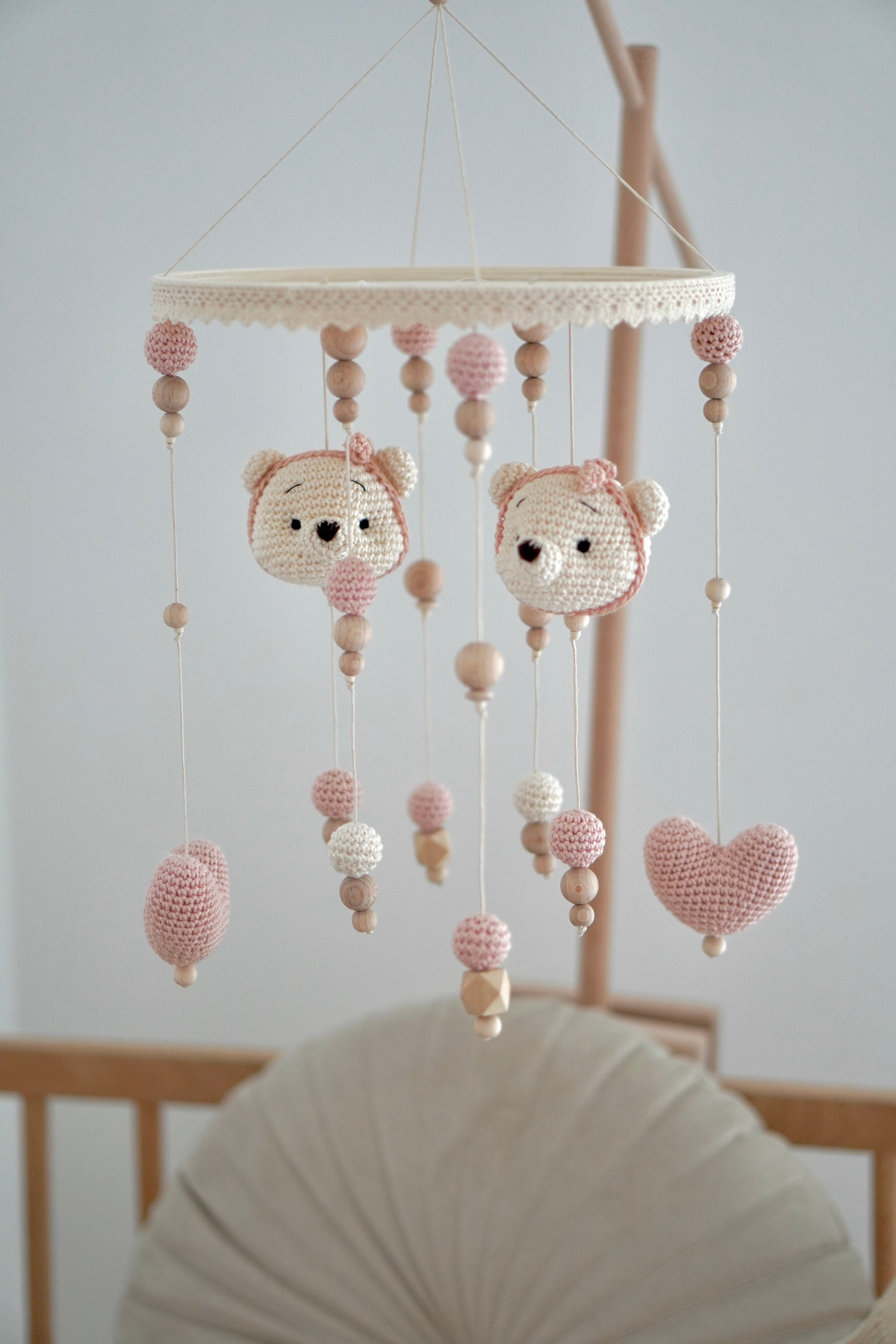 Baby Mobile 2in1 "COTTON CANDY" mit Musik aus Holz