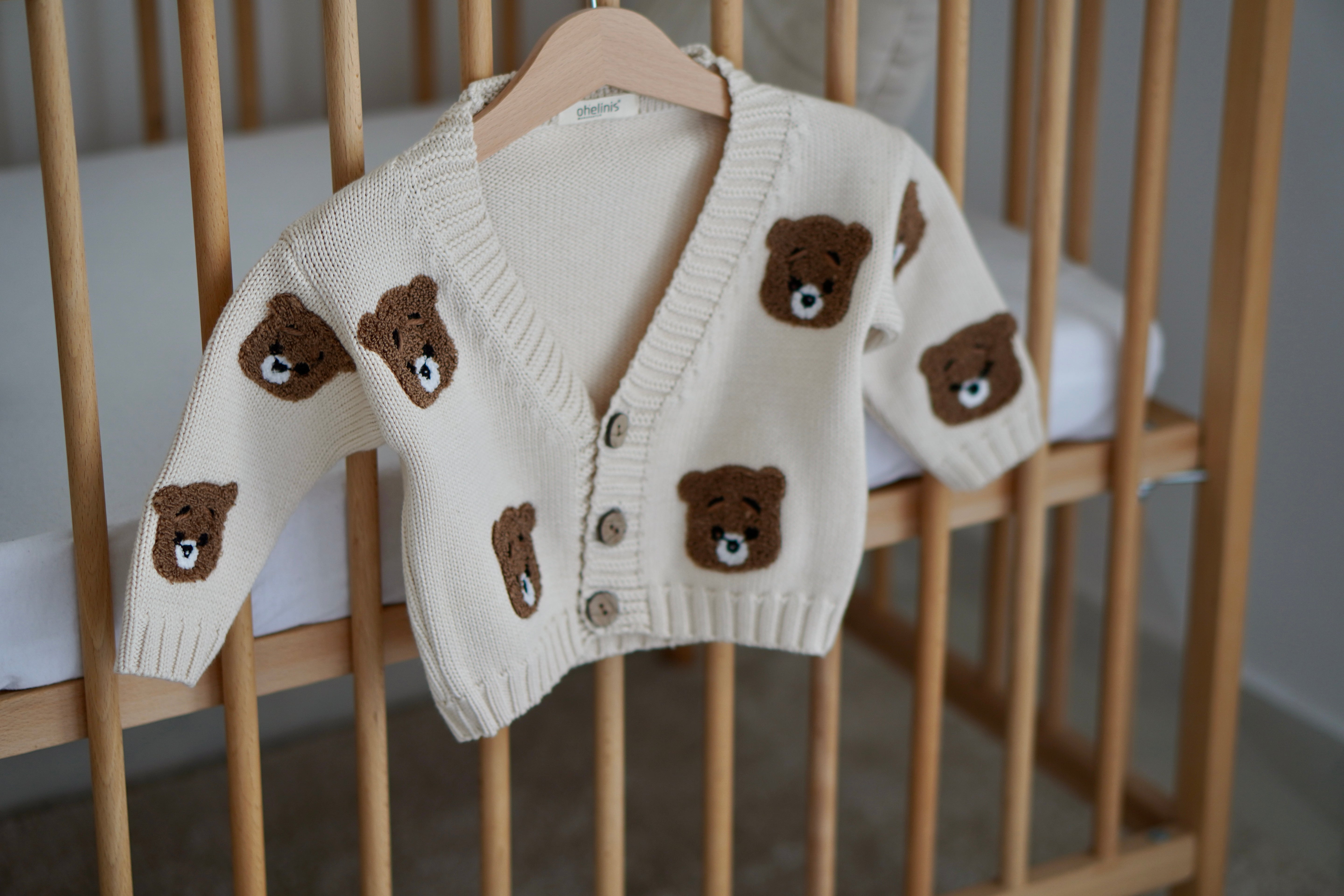 Cardigan "ORSON" with teddy motif CREAM