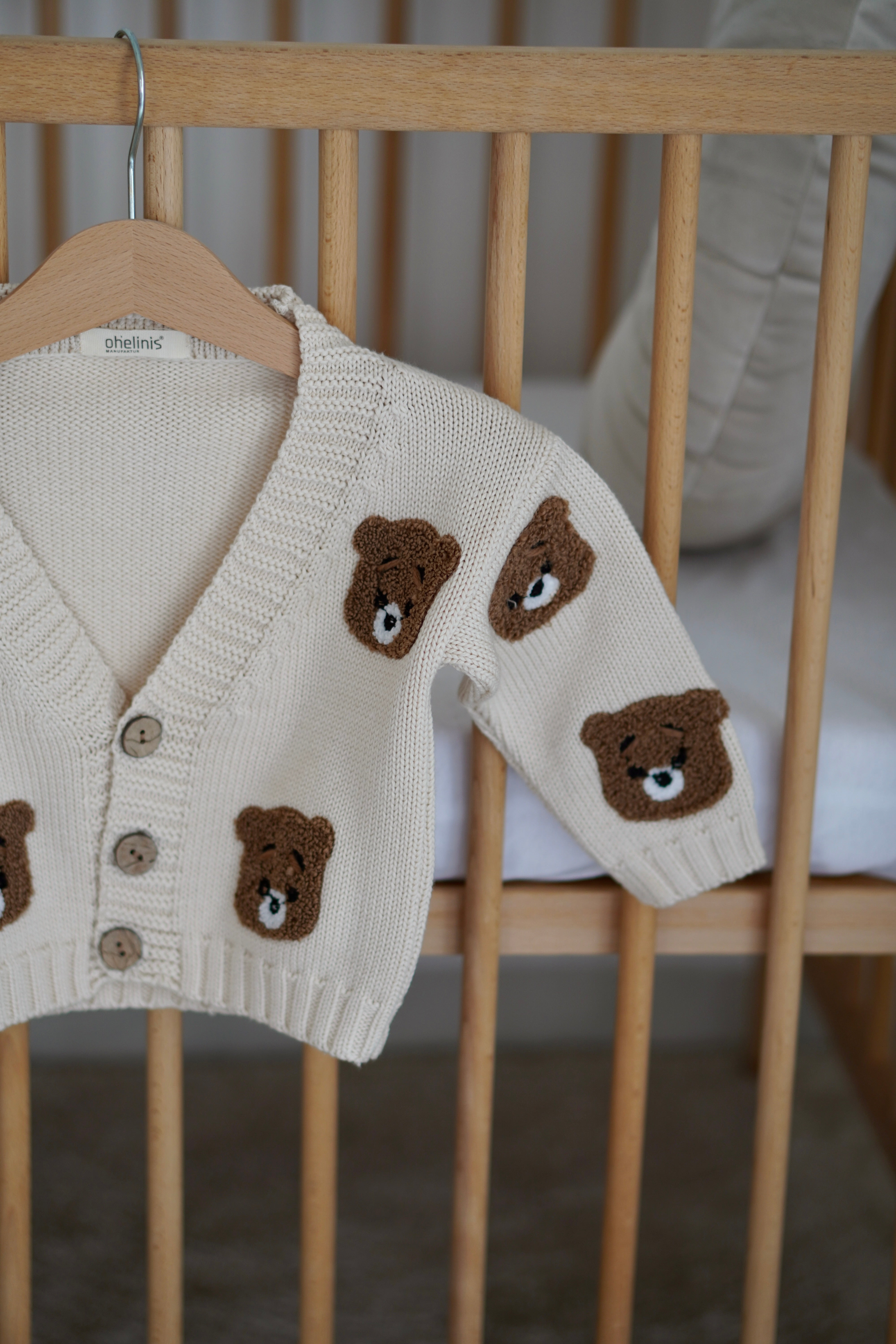 Cardigan "ORSON" with teddy motif CREAM