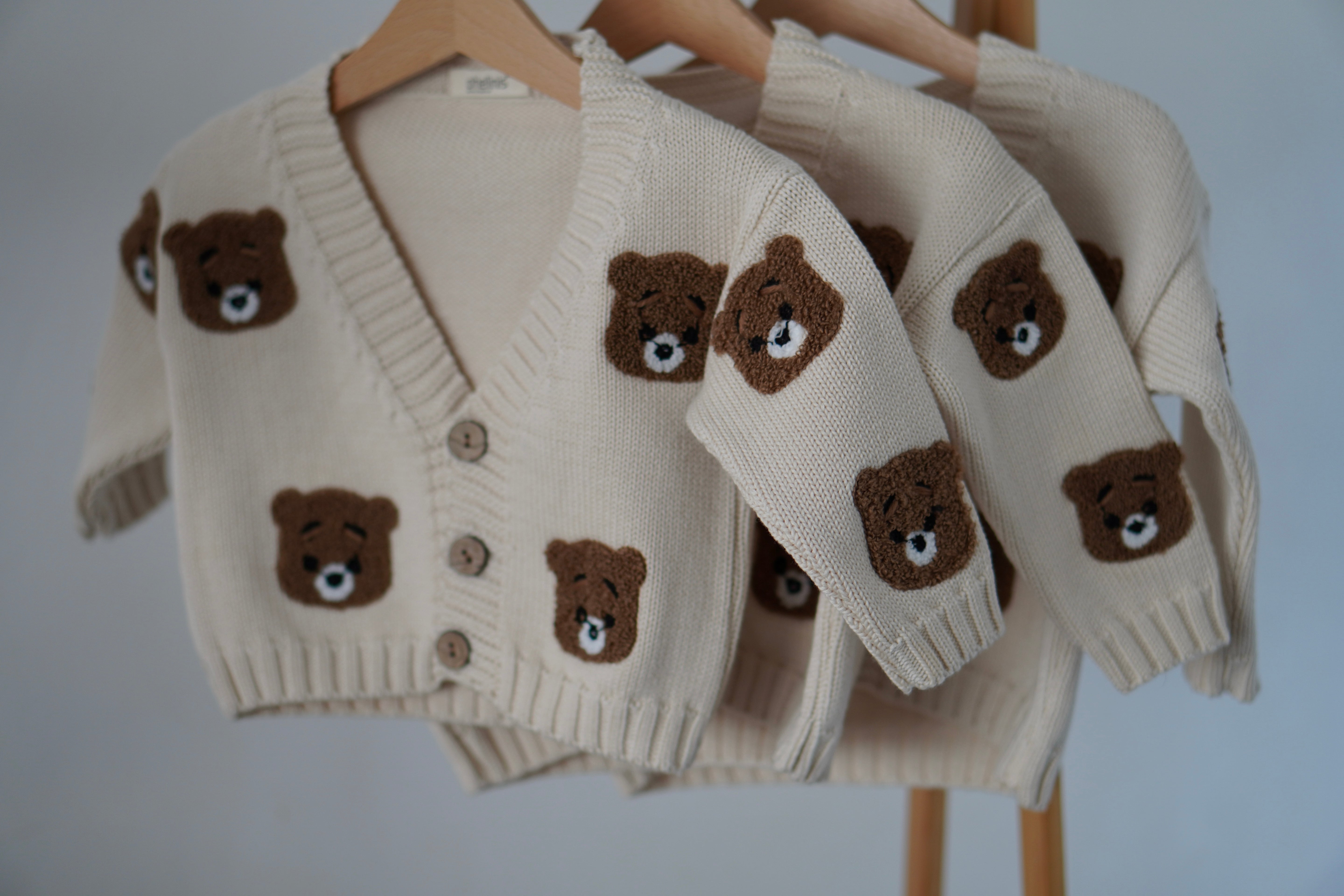 Cardigan "ORSON" with teddy motif CREAM