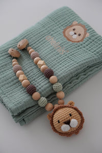 Muslin Baby Blanket 100% Cotton 4-Layer - Lion
