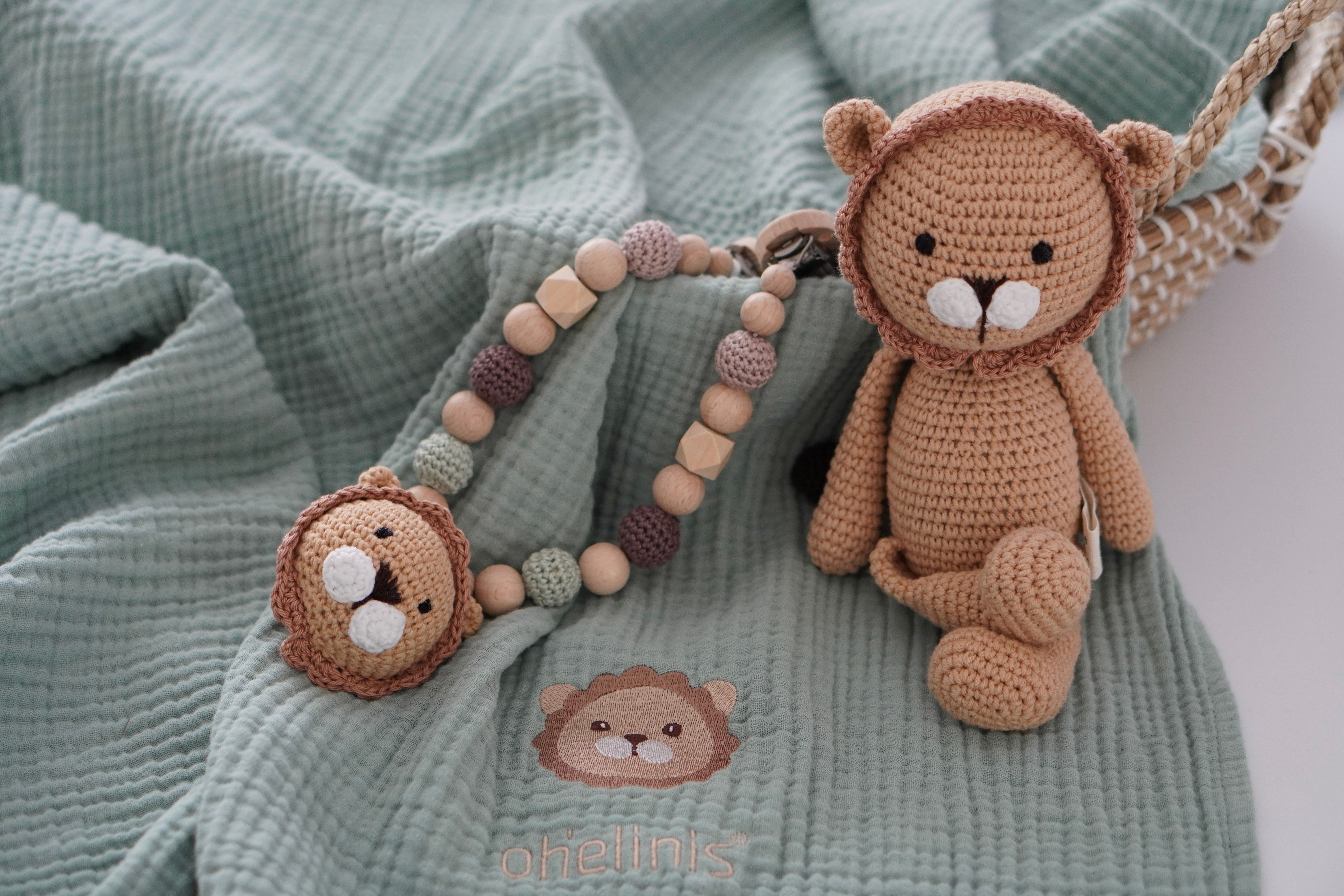 Muslin Baby Blanket 100% Cotton 4-Layer - Lion