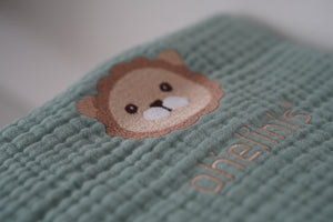 Muslin Baby Blanket 100% Cotton 4-Layer - Lion