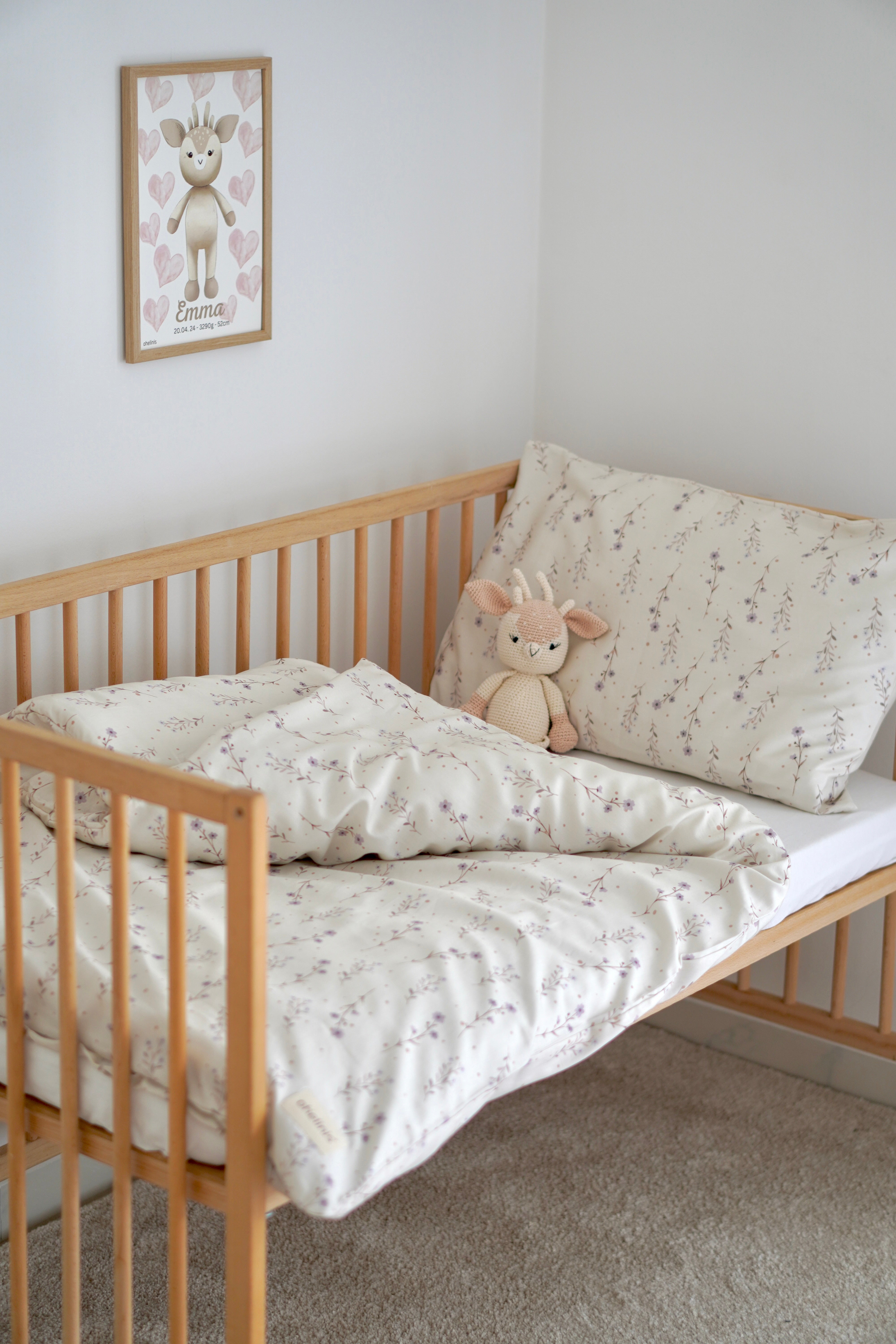 ohelinis satin cotton bed linen set with floral motifs "Flower"