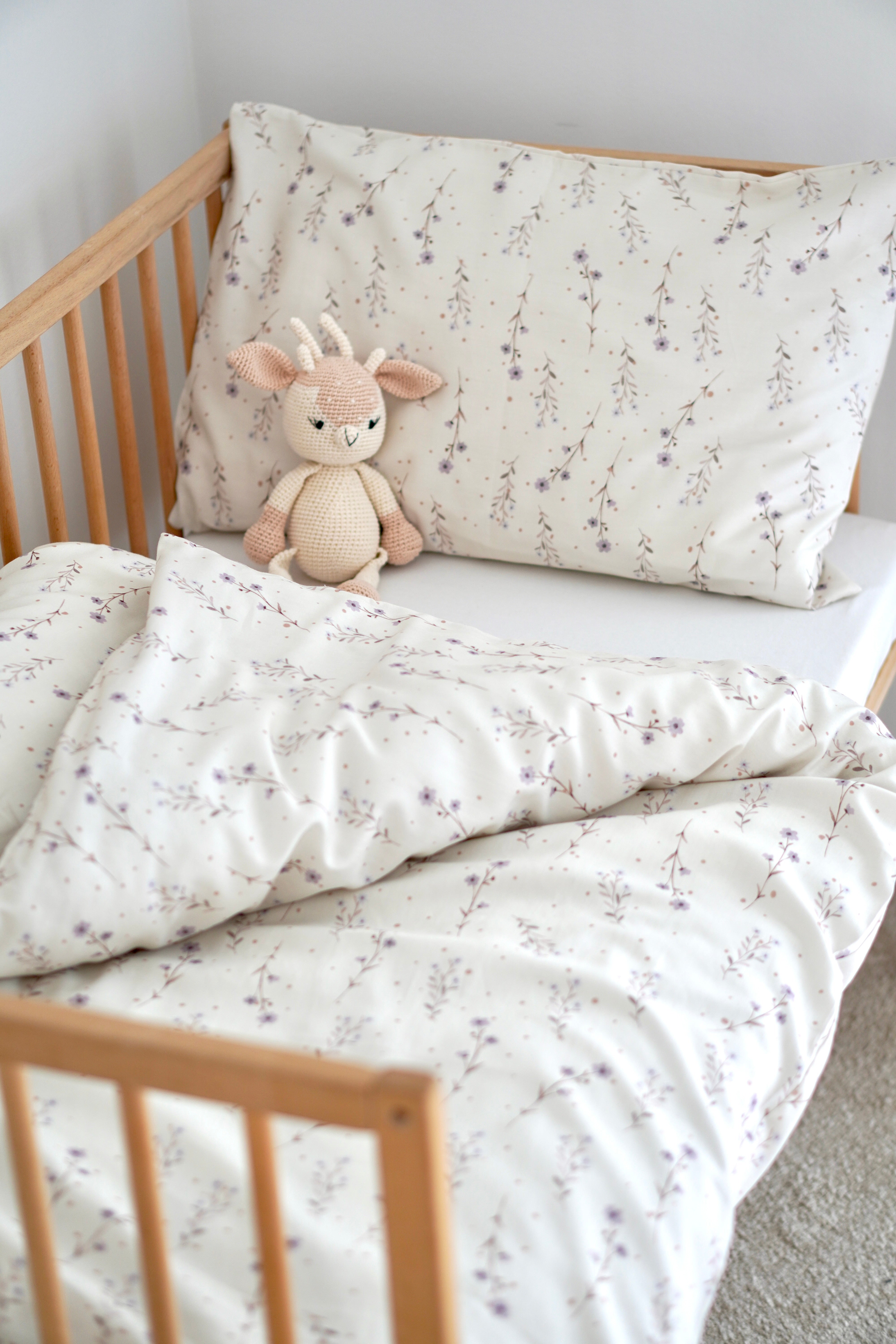 ohelinis satin cotton bed linen set with floral motifs "Flower"