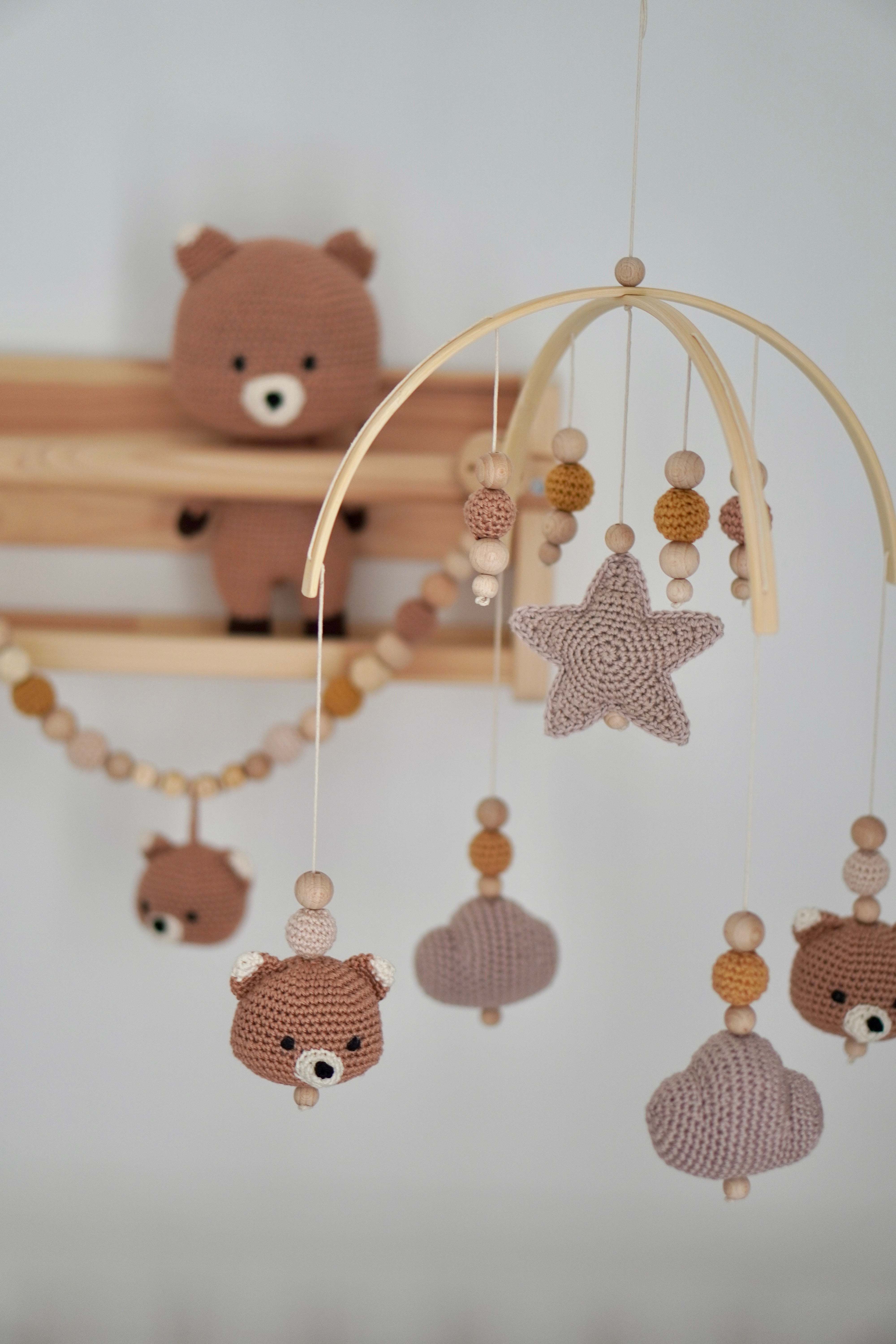 Baby Mobile Bogen "Little Fox" aus Holz handgefertigt