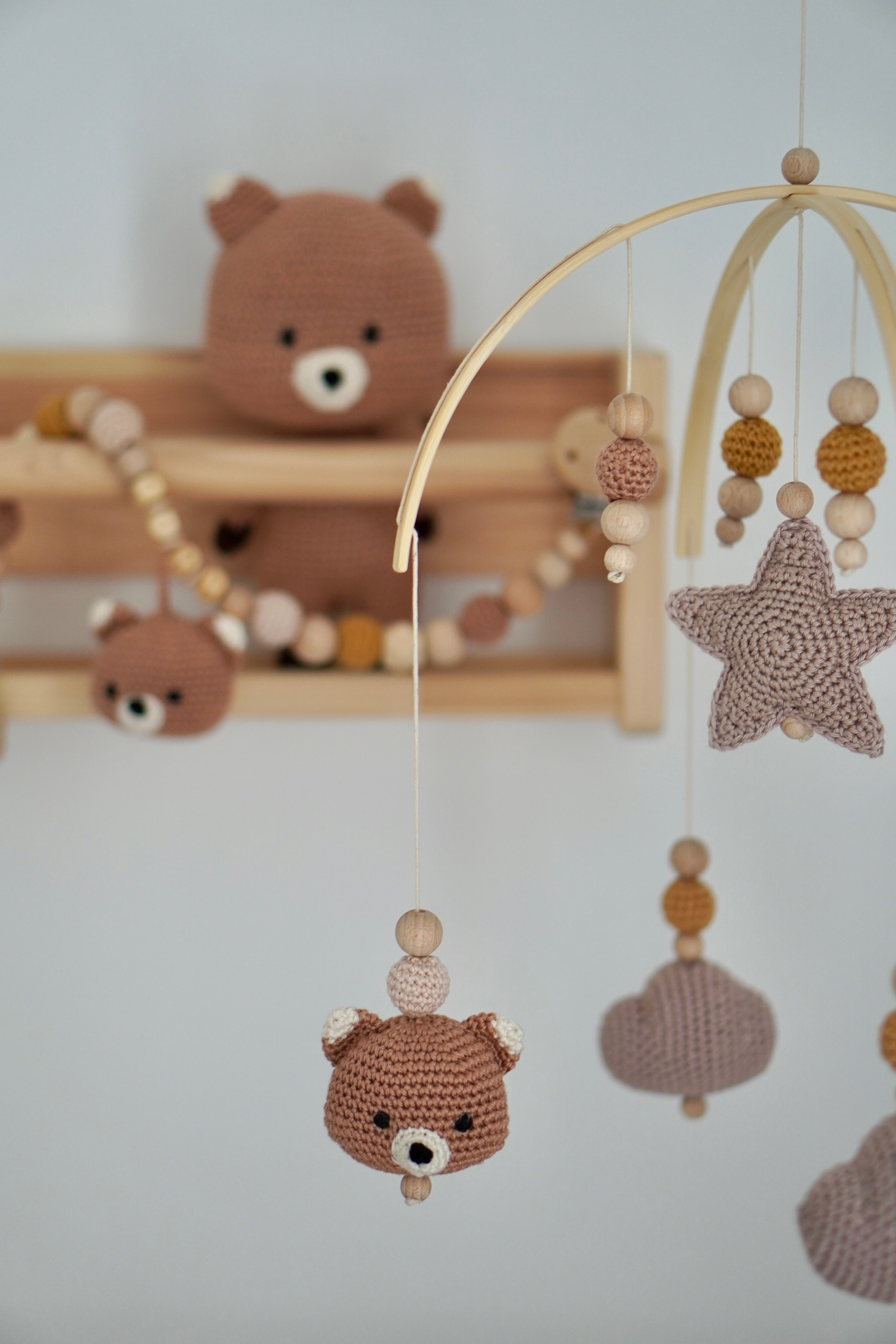 Baby Mobile Bogen "Little Fox" aus Holz handgefertigt