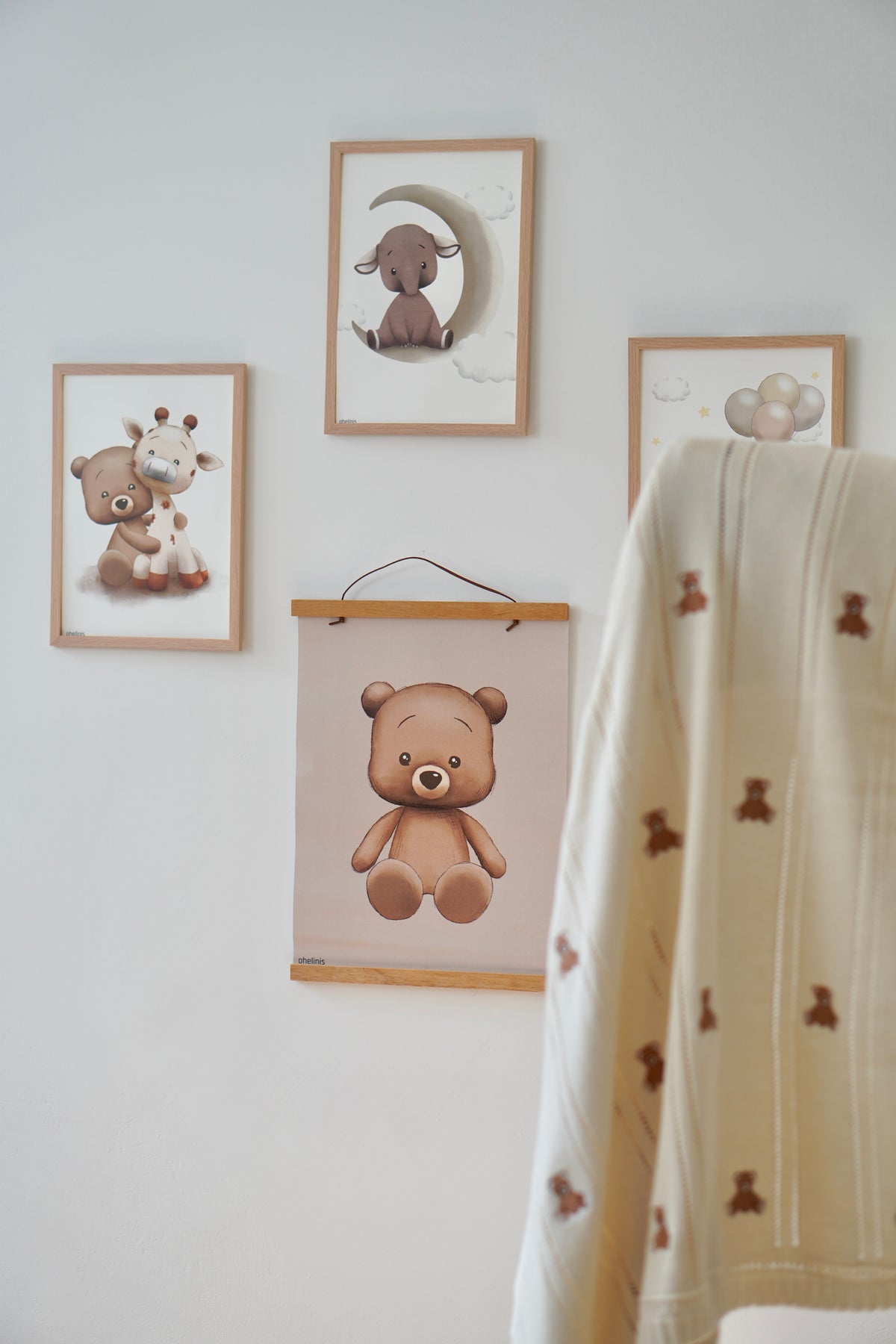 3er Set Poster "TED/ELFI/GIRAFFI"