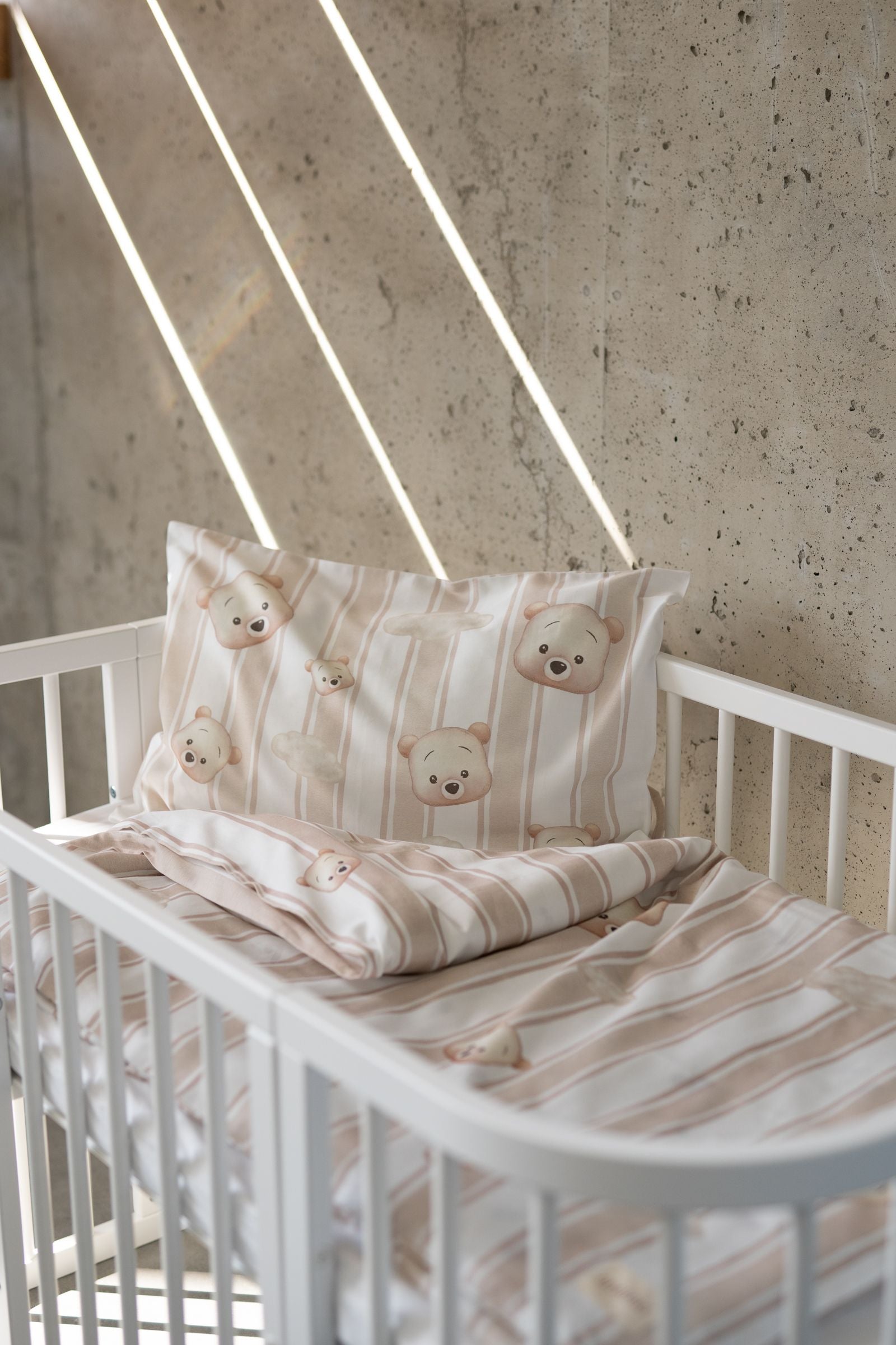 ohelinis satin cotton bedding set with bear motifs "TED CLOUD"