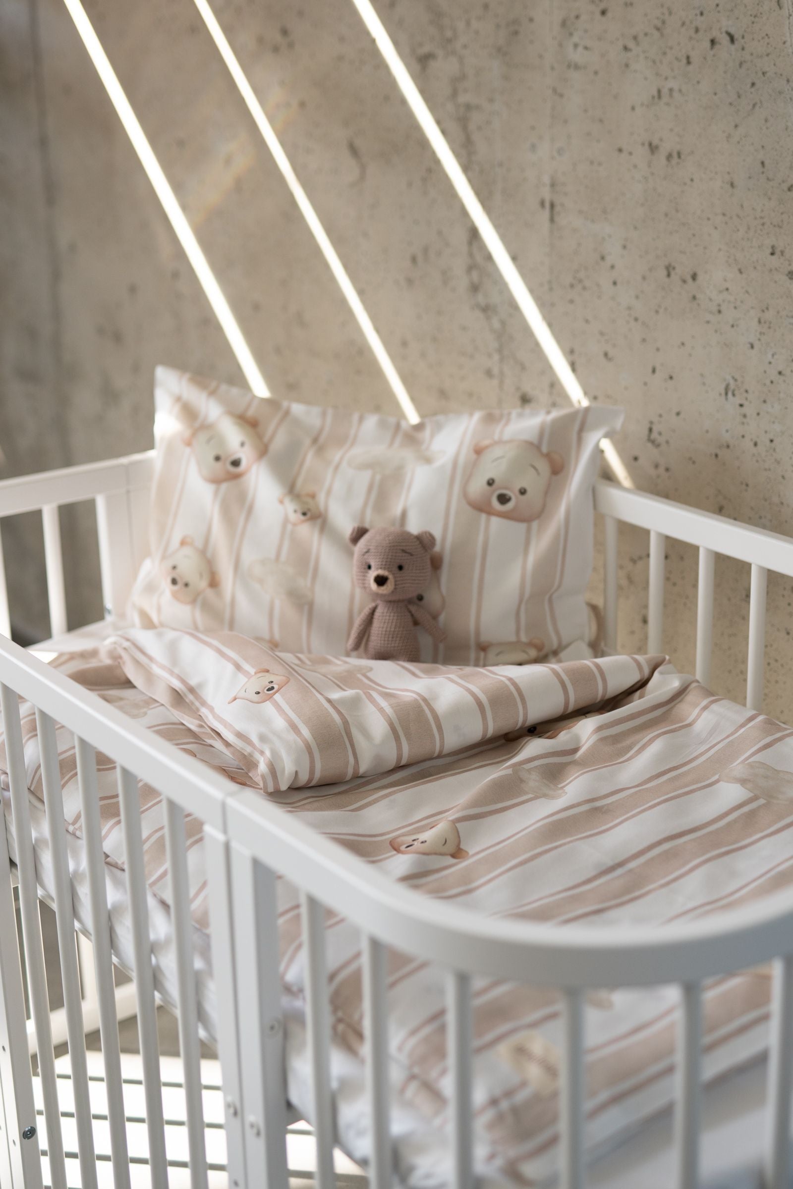 ohelinis satin cotton bedding set with bear motifs "TED CLOUD"