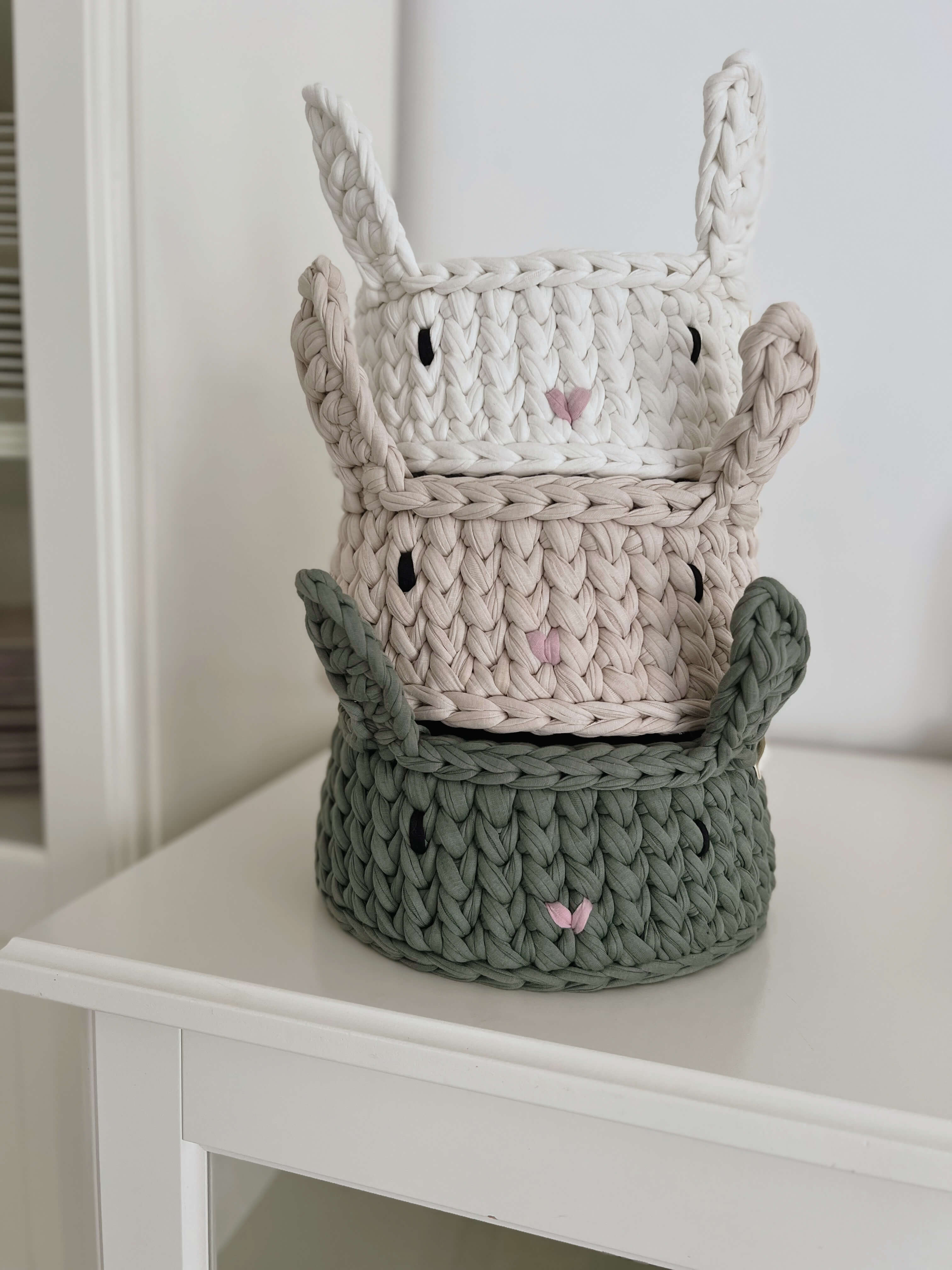 Crochet basket "Rabbit" organizer