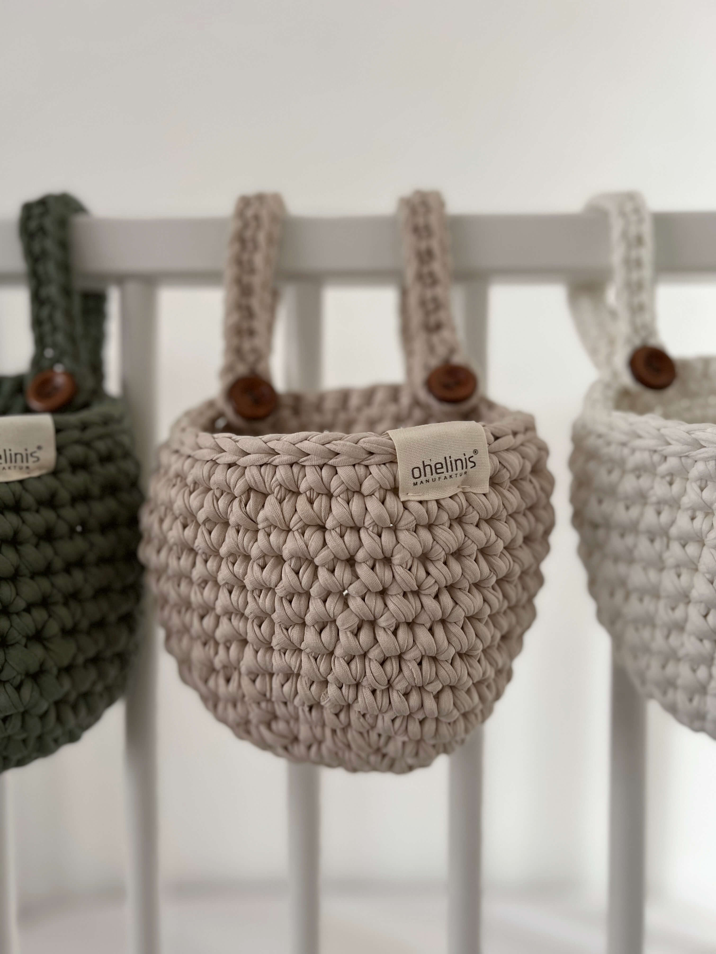 Bed utensil holder, storage basket "Cala" 