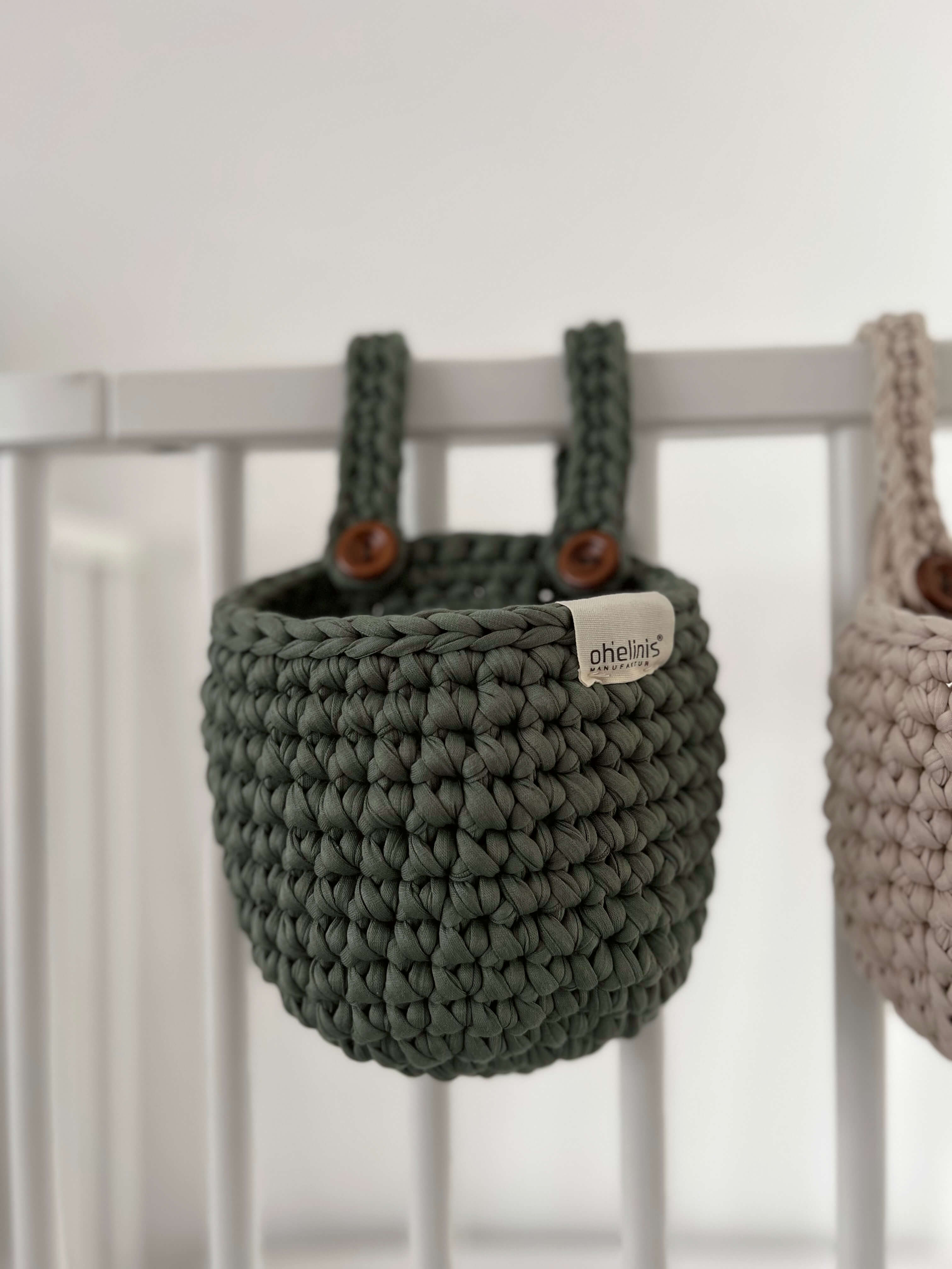 Bed utensil holder, storage basket "Cala" 