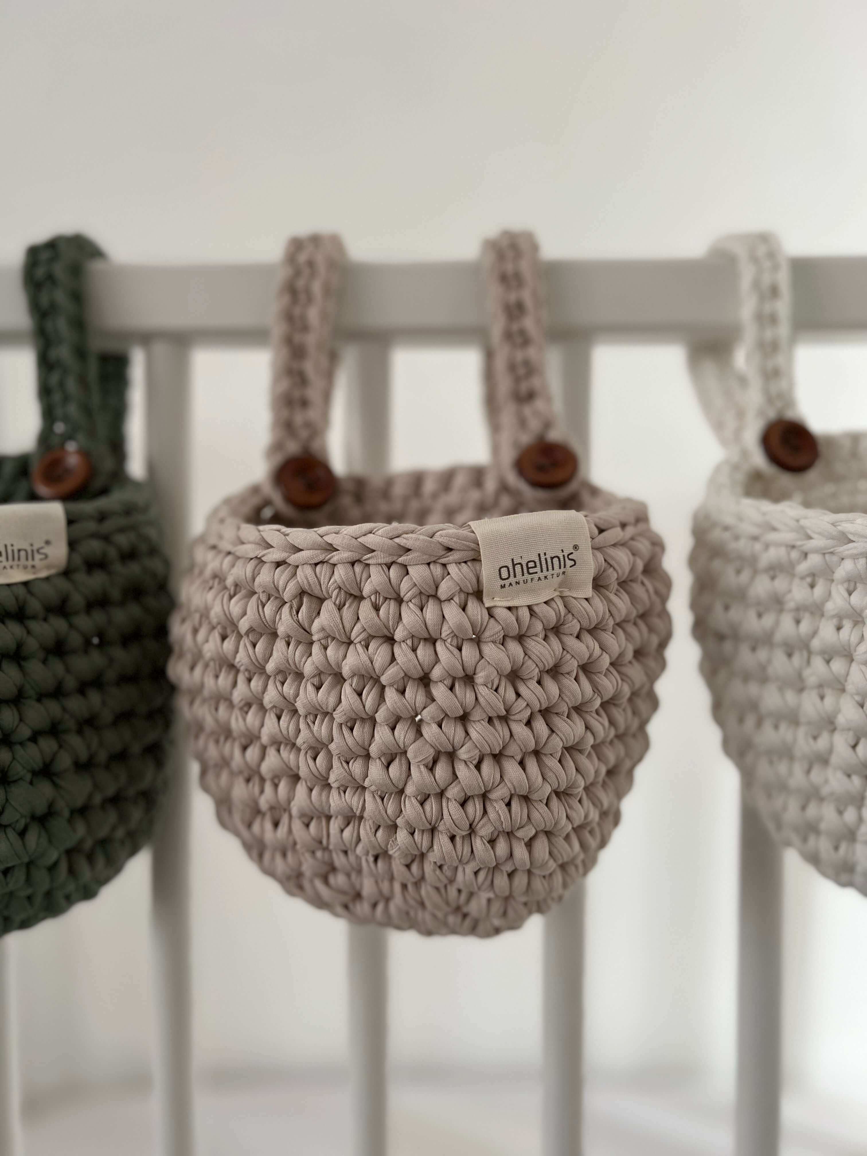 Bed utensil holder, storage basket "Cala" 