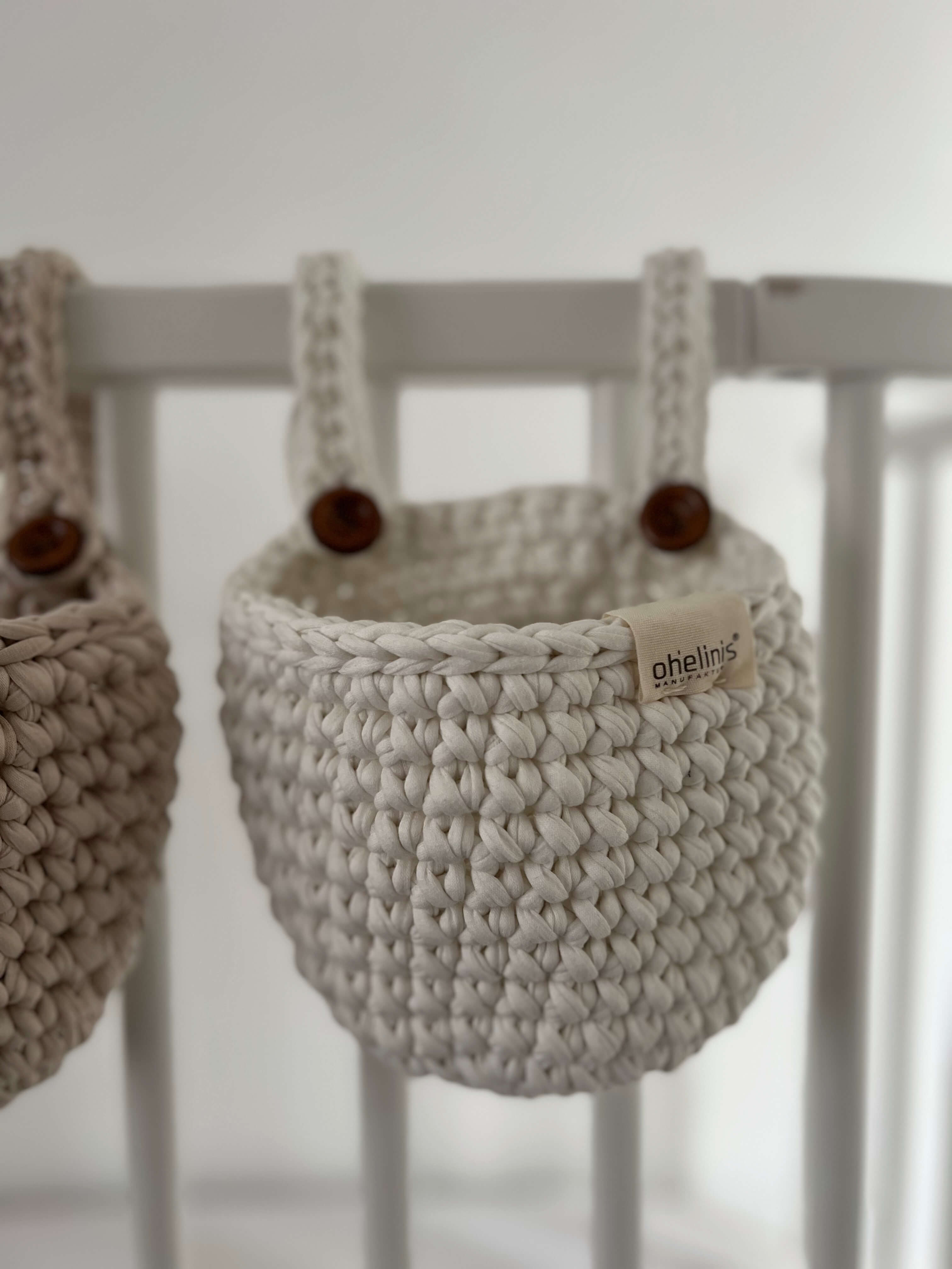 Bed utensil holder, storage basket "Cala" 