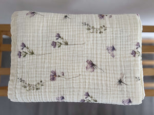 XL Premium Musselin Decke "LILAC BLOOM"