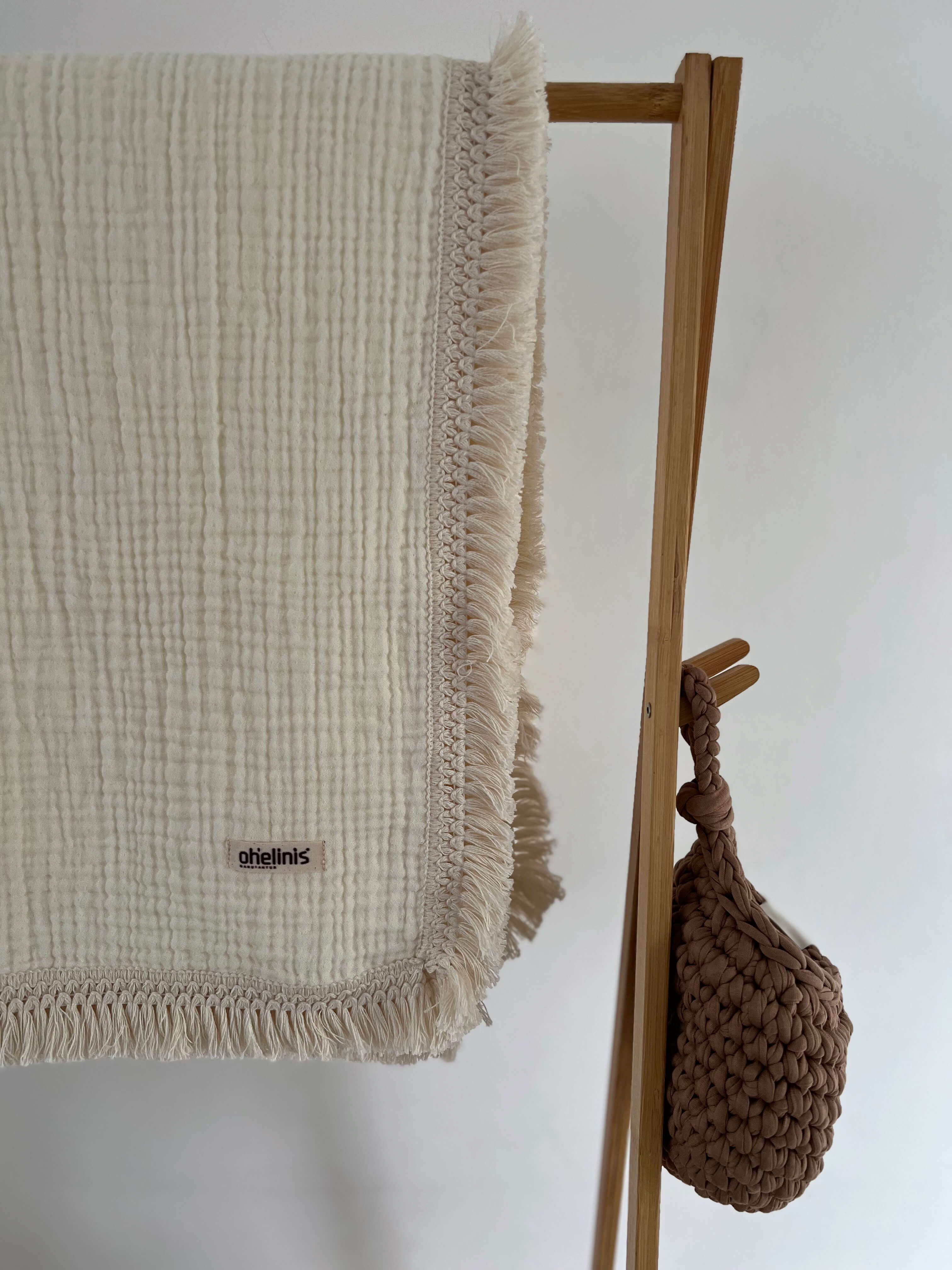 XL Premium Muslin Blanket with Fringes "VINTAGE NEA"