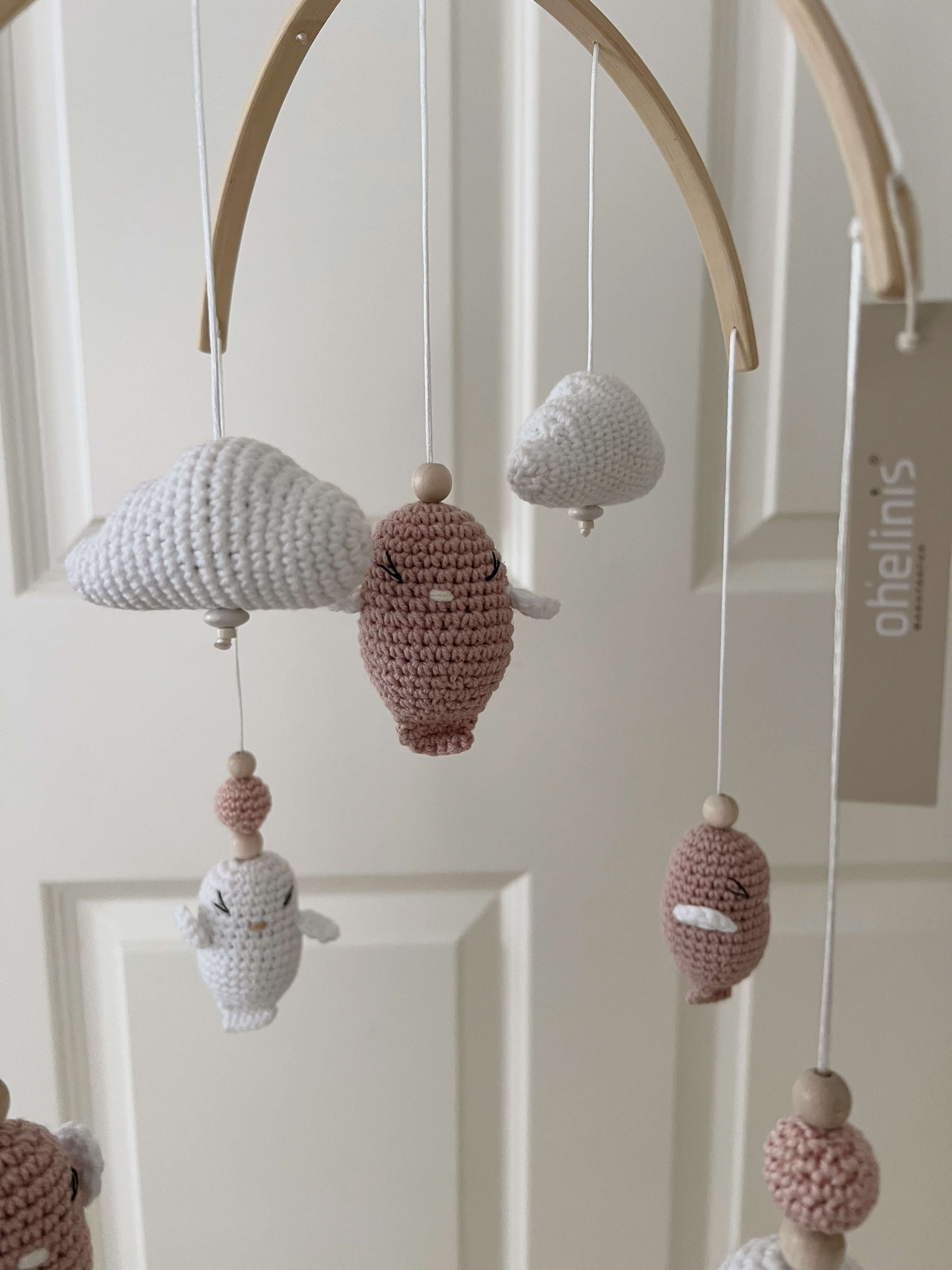 Baby Mobile arch "Bird" rose made of wood handmade